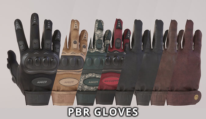 Glove Pack - 4k PBR Low-poly 3D model