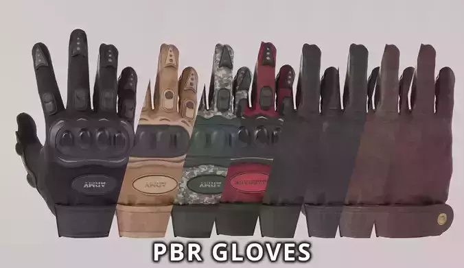 Glove Pack - 4k PBR Low-poly 3D model