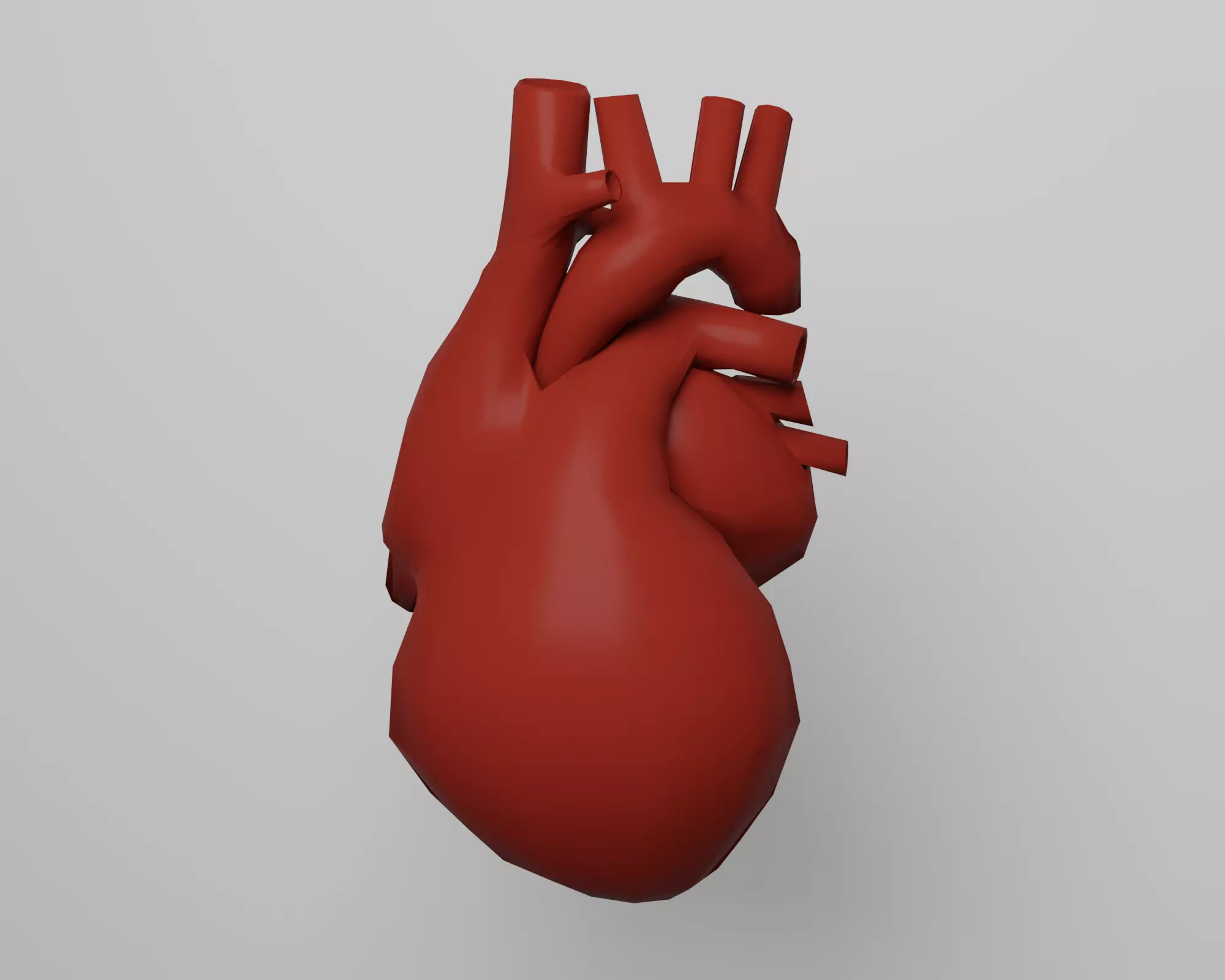 Heart human Low-poly 3D model_0