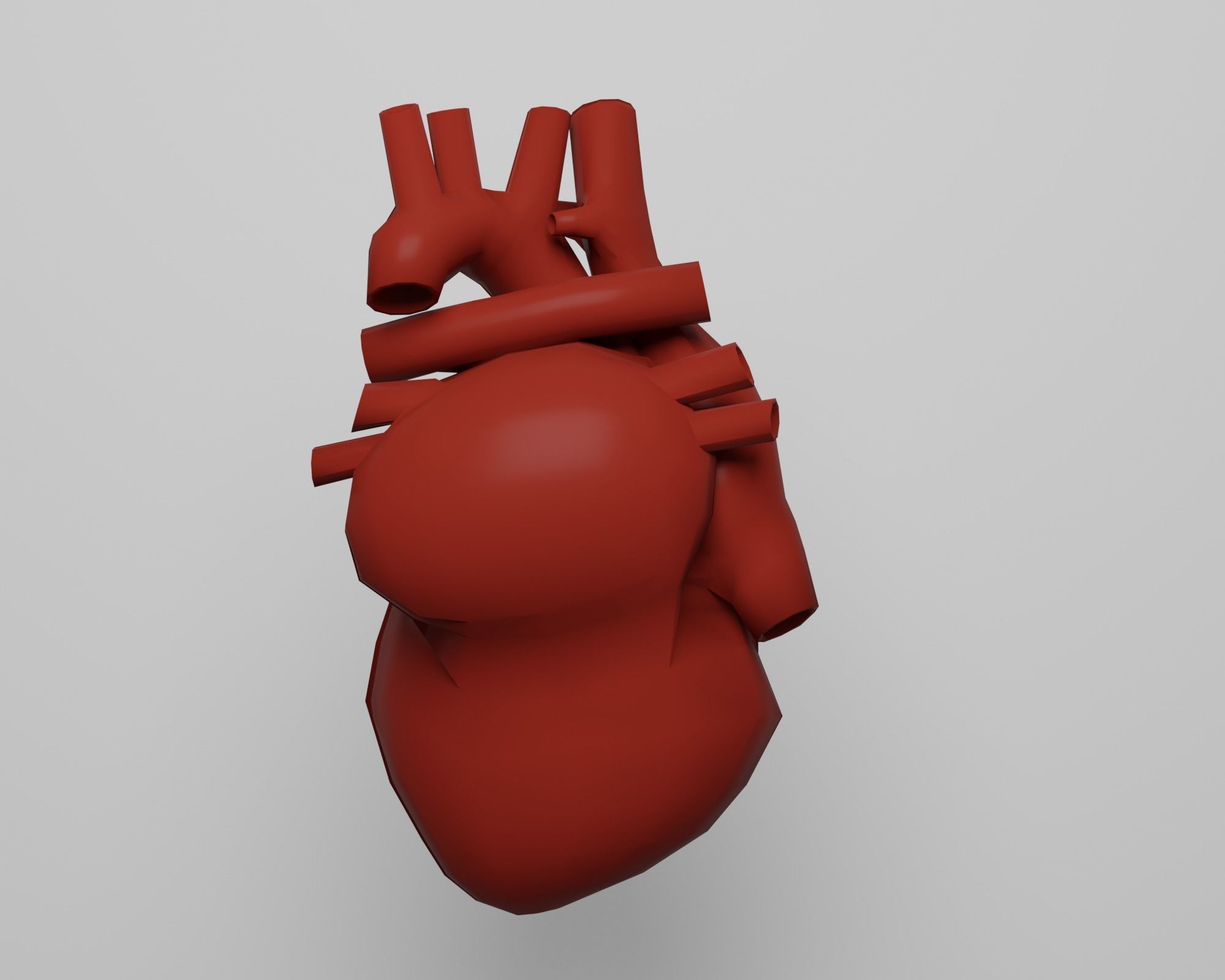 Heart human Low-poly 3D model_5