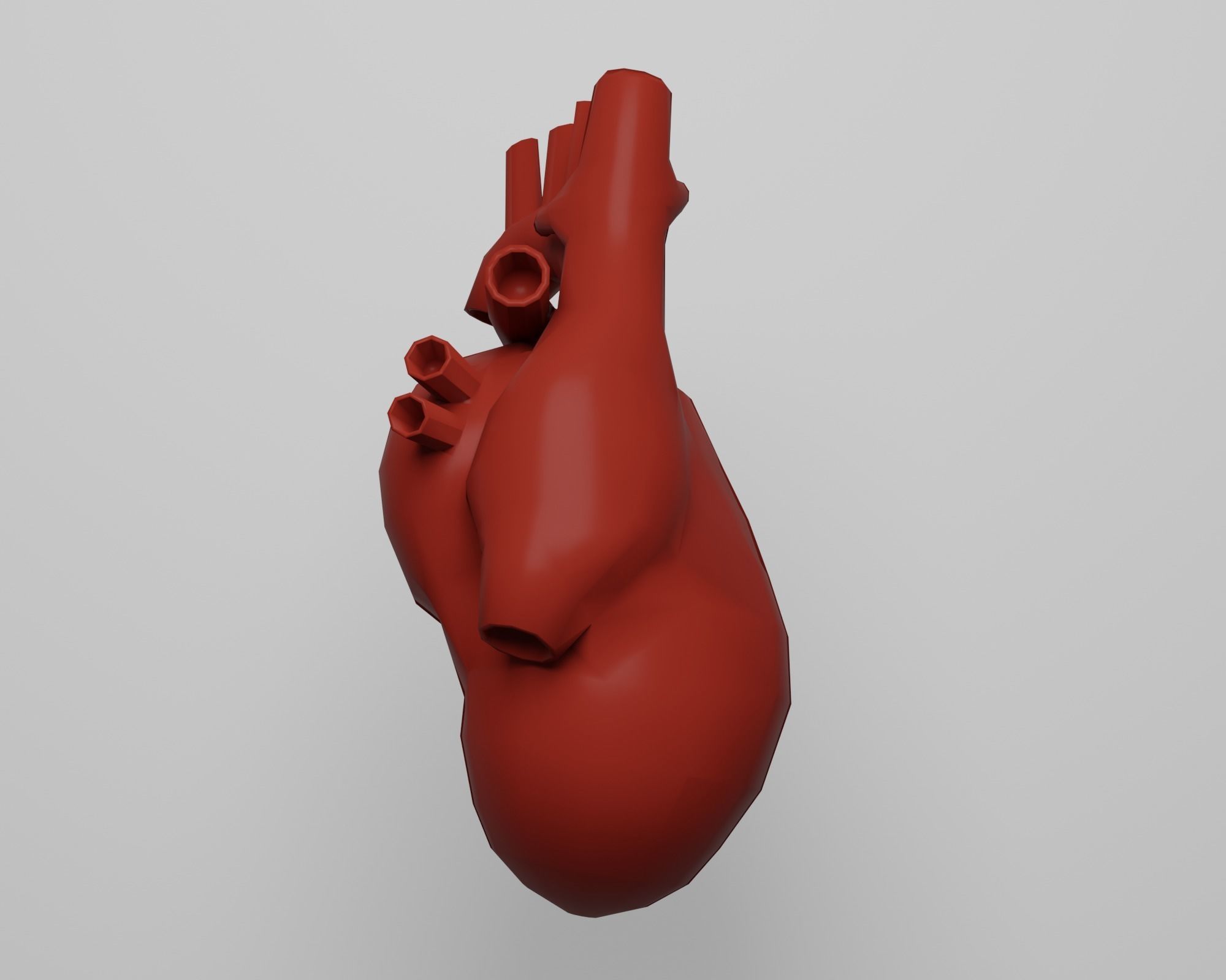 Heart human Low-poly 3D model_3