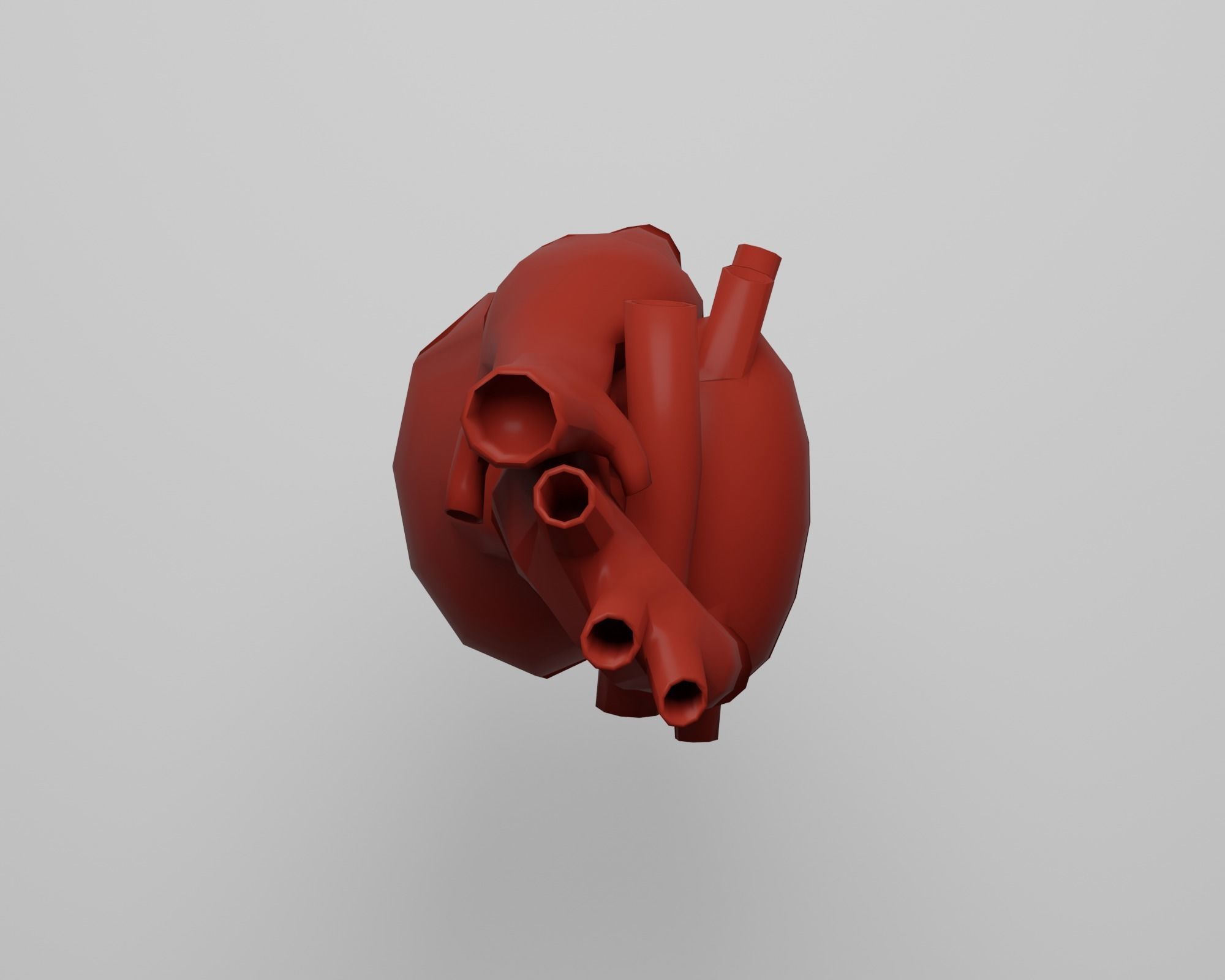 Heart human Low-poly 3D model_9