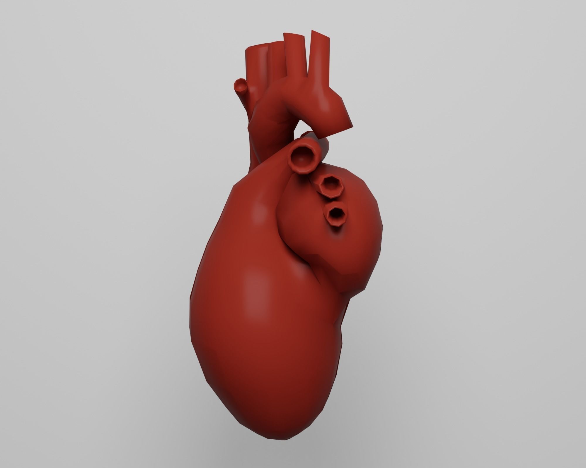 Heart human Low-poly 3D model_7