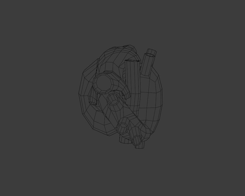 Heart human Low-poly 3D model_10