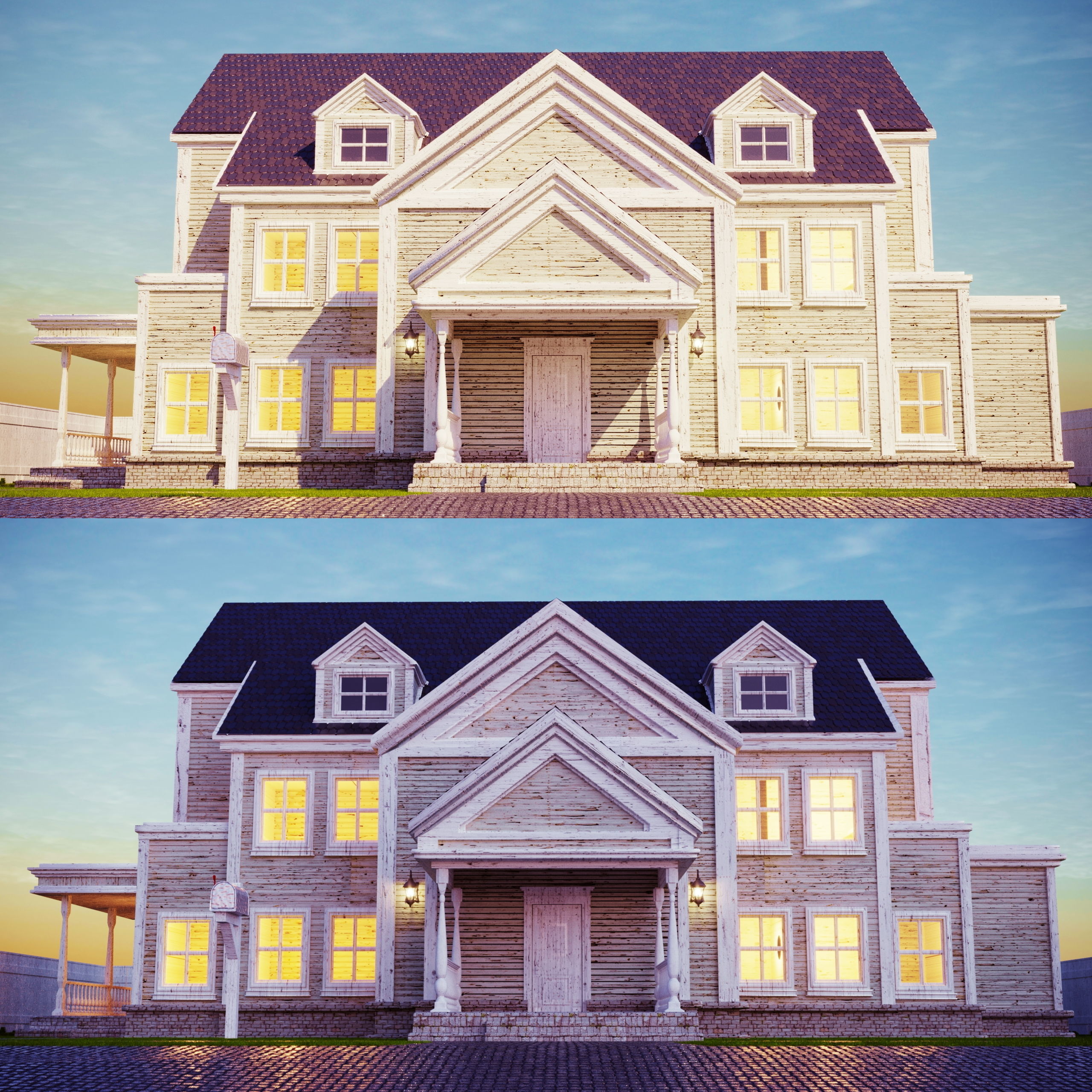 House - 3d model textured for exterior visualisations 3D model_5