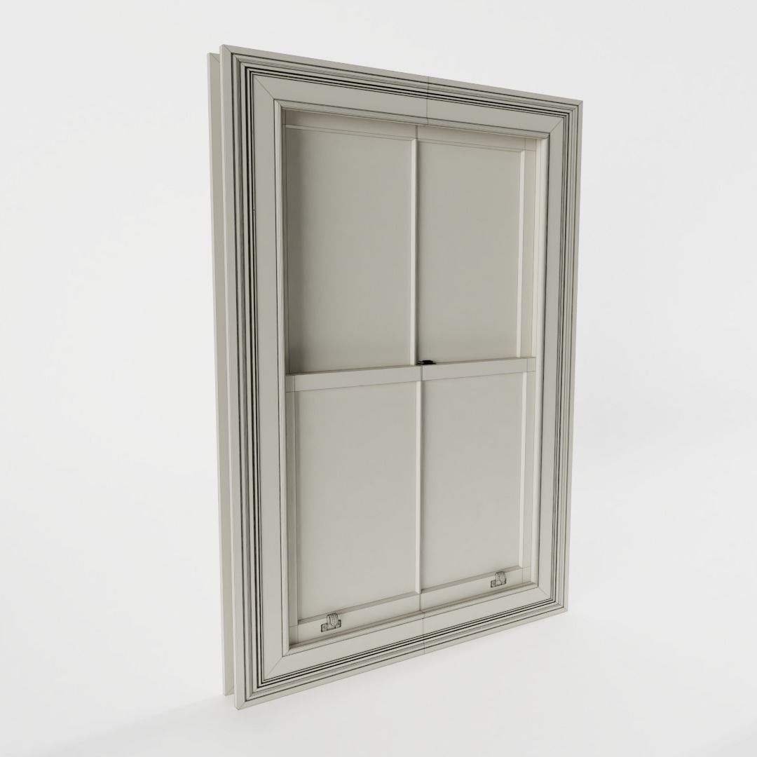 Box Sash Window 3D model_3