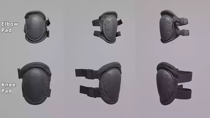 Knee Pad and Elbow Pad - PBR  Low-poly 3D model
