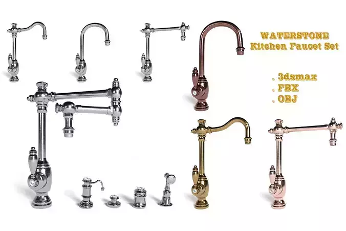 WATERSTONE KITCHEN FAUCET SET  3D model
