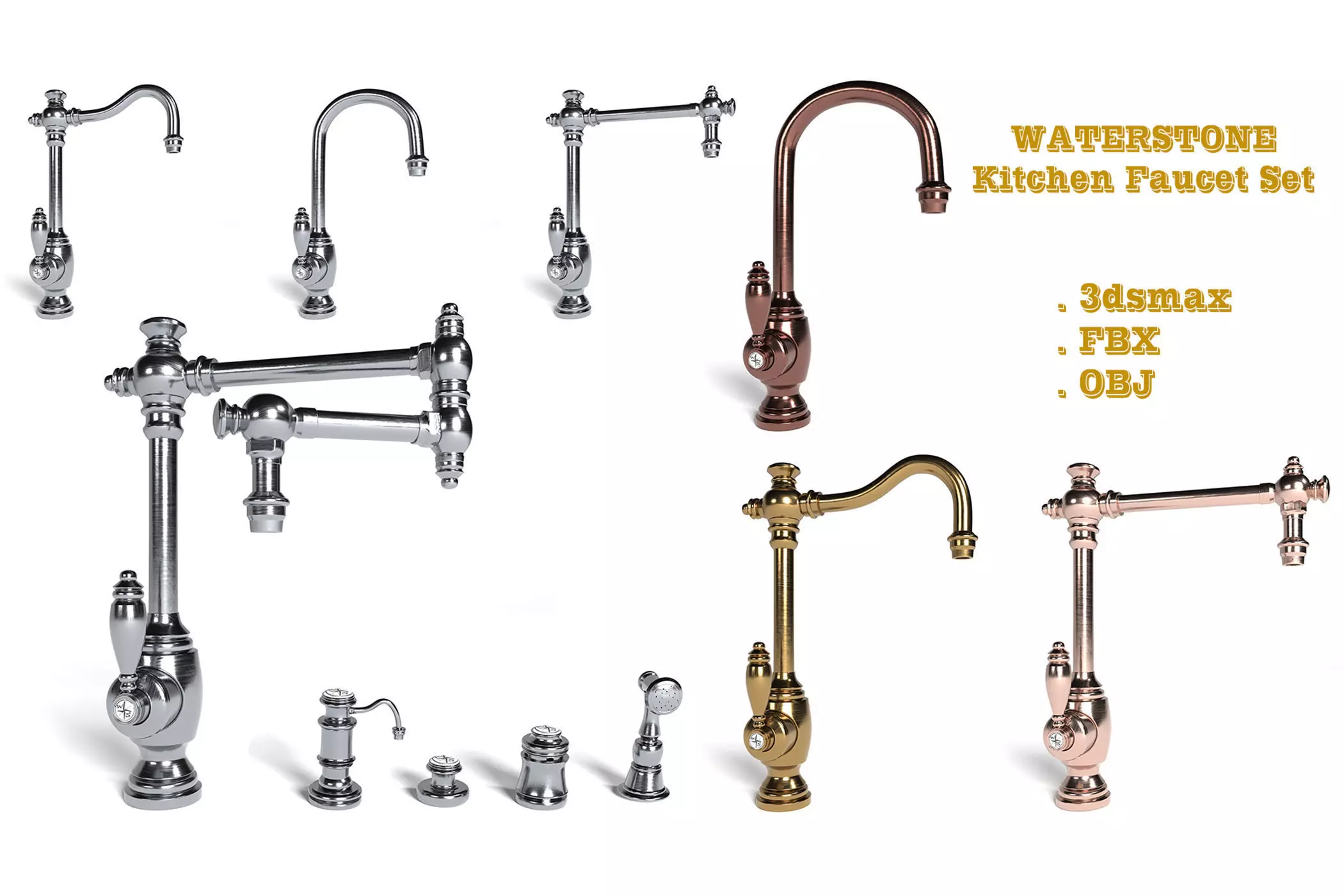 WATERSTONE KITCHEN FAUCET SET  3D model_0
