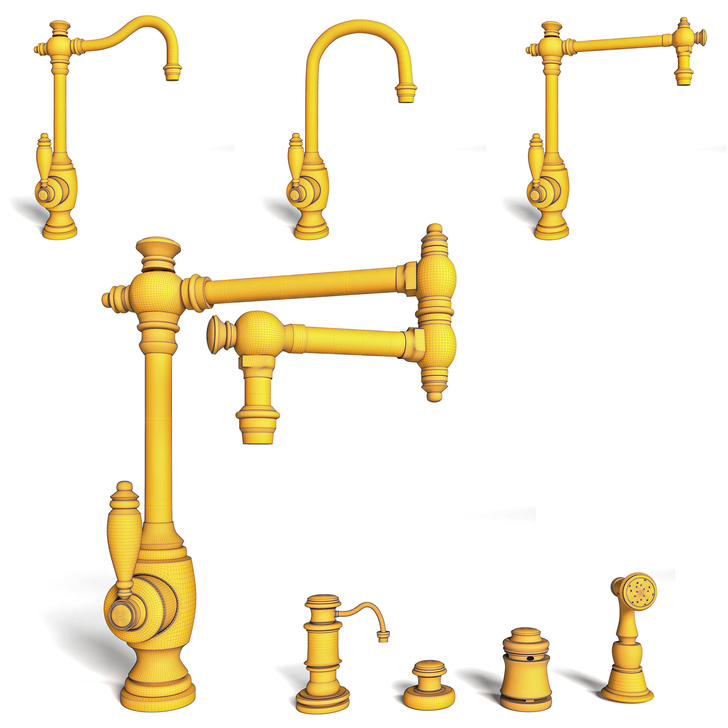 WATERSTONE KITCHEN FAUCET SET  3D model_9