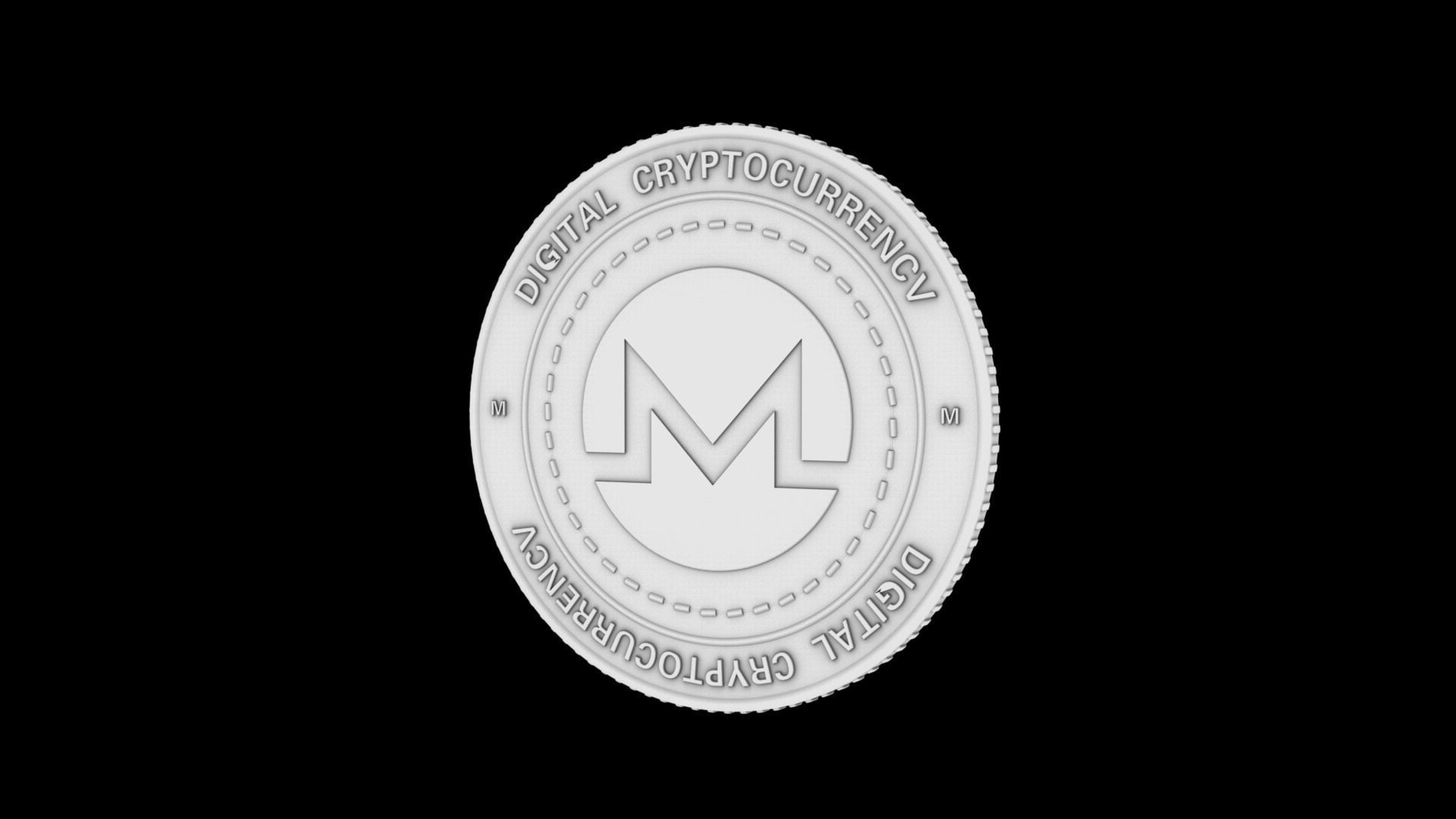 Monero coin 3D model_2