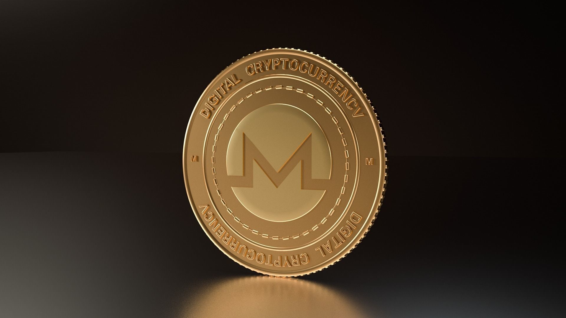 Monero coin 3D model_1