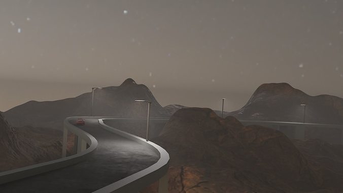 foggy and dark environment Free low-poly 3D model