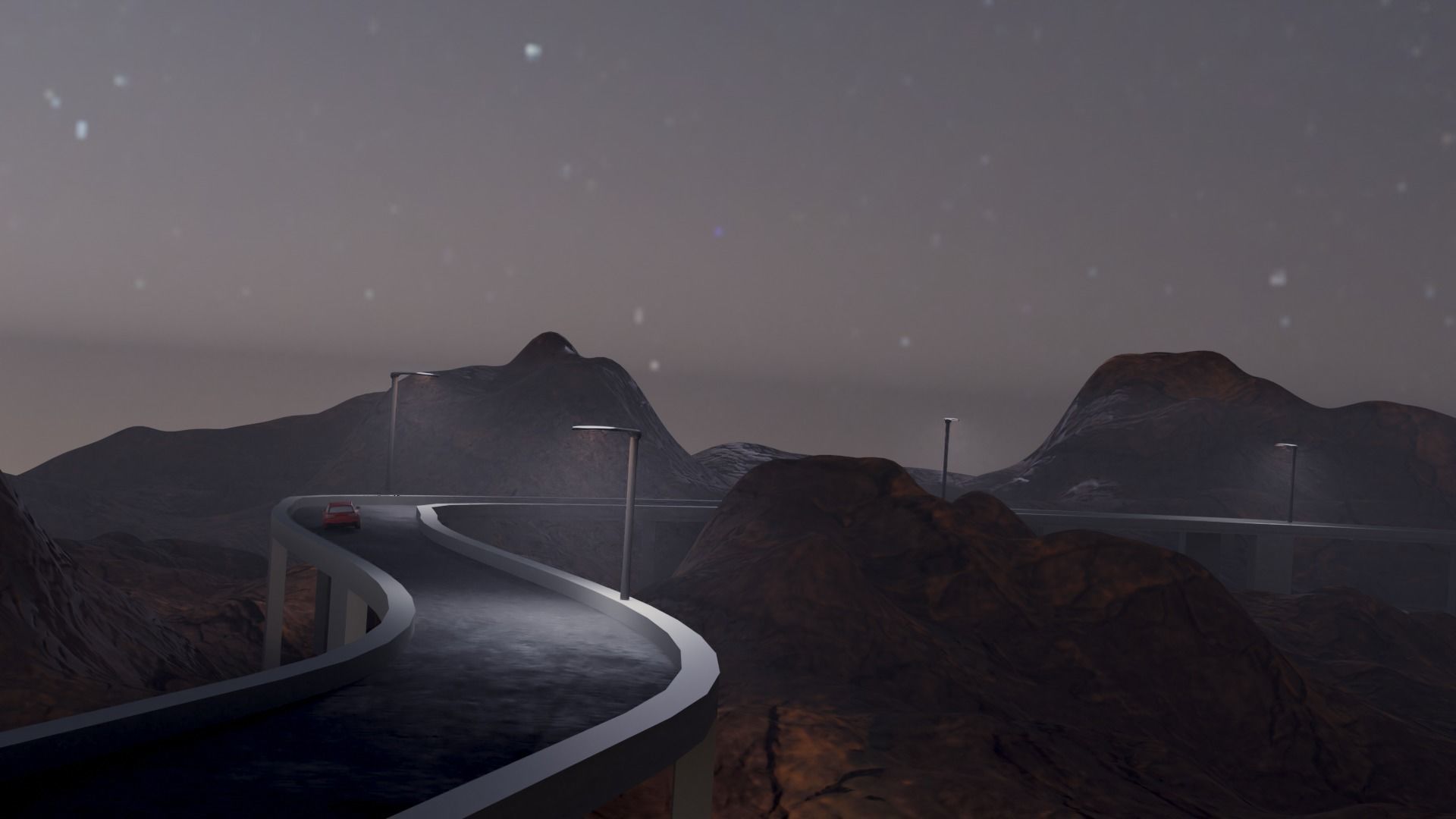 foggy and dark environment Free low-poly 3D model_1