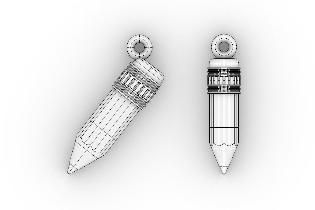 Pencil stub charm 3D print model_6