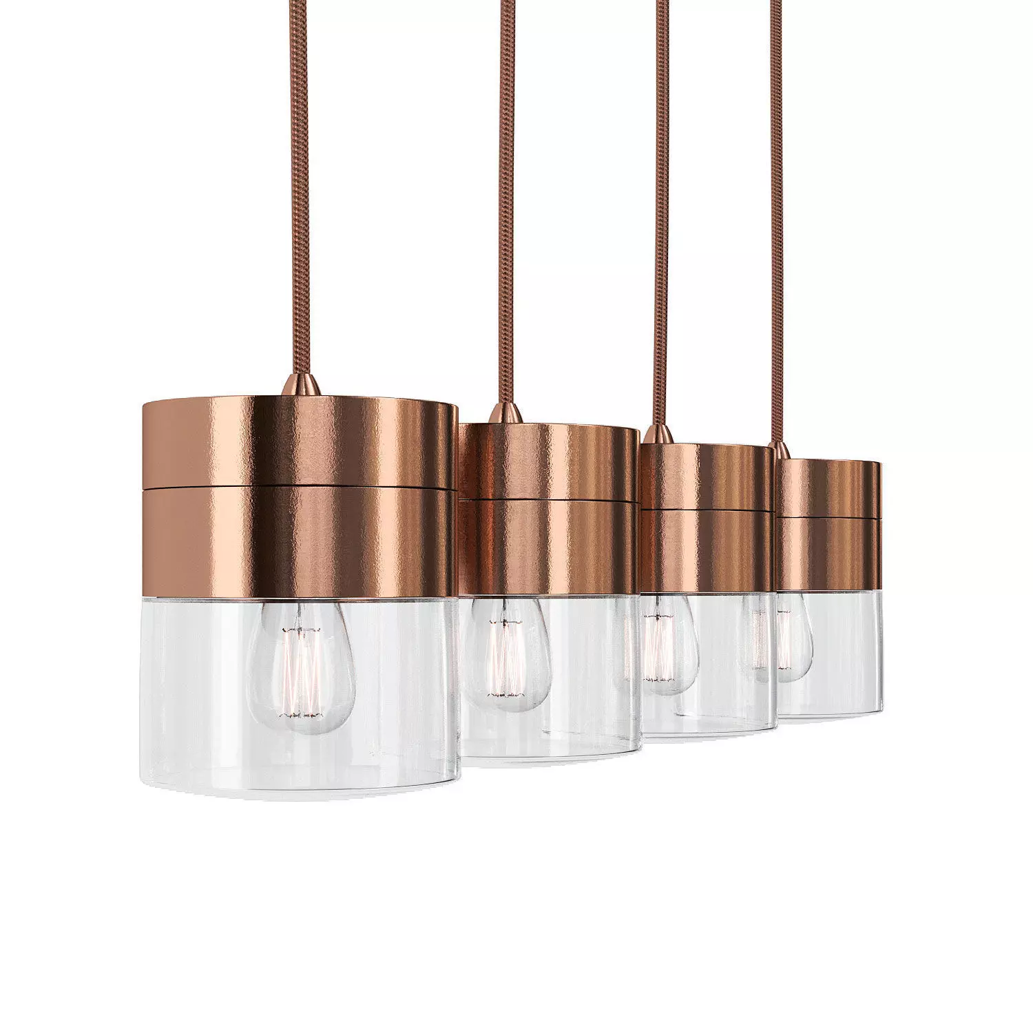 CHAPEAU SATIN COPPER HANGING LIGHT FIXTURE 3D model