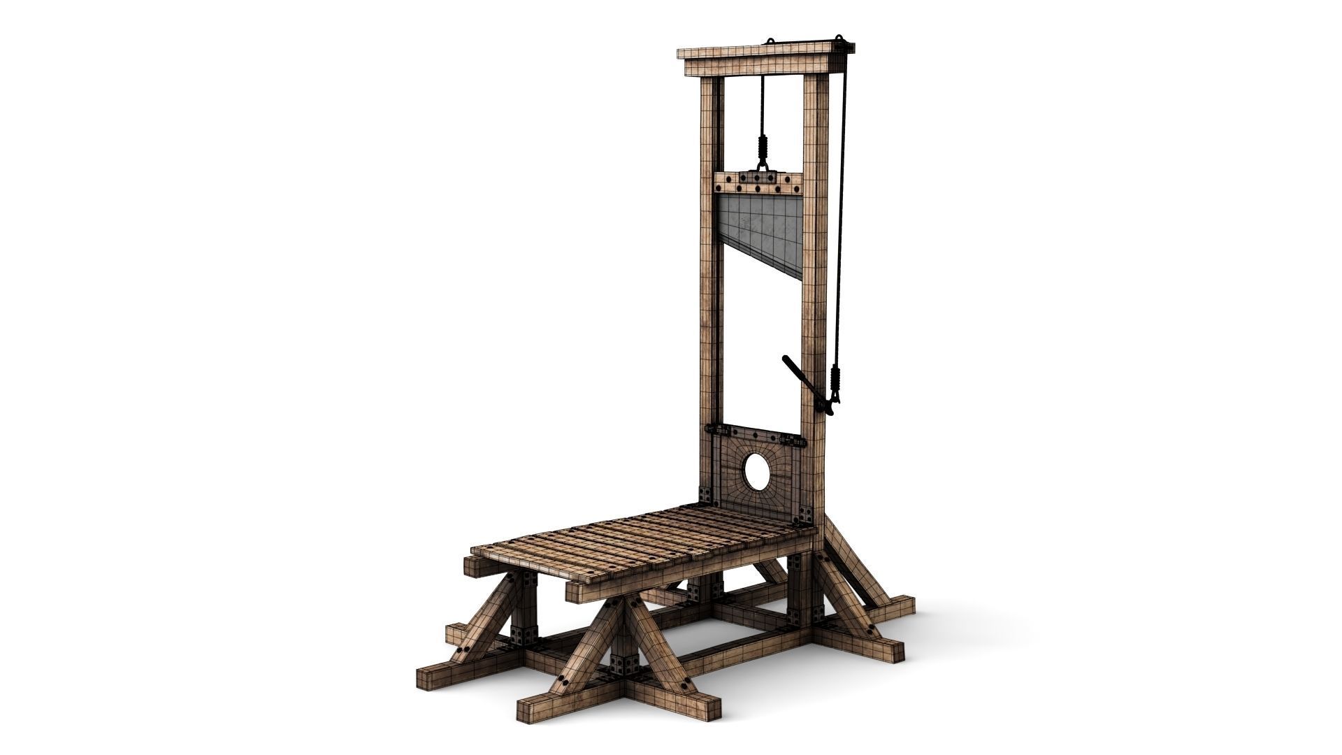 Guillotine for Execution 3D model_10
