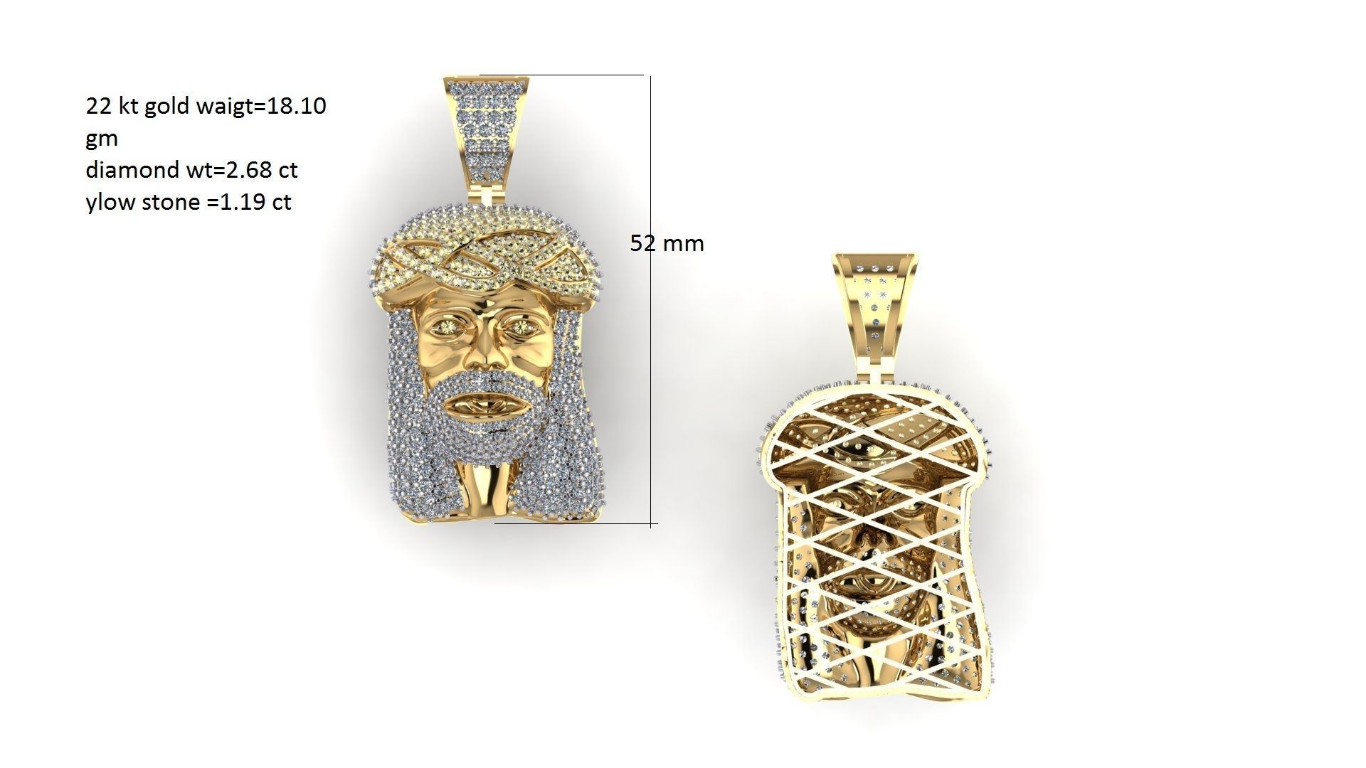 jesus pandent 3D print model_4