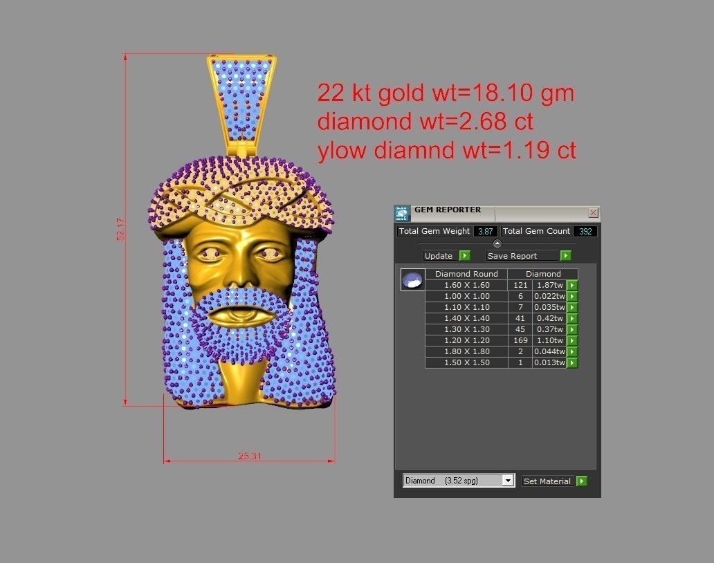 jesus pandent 3D print model_1