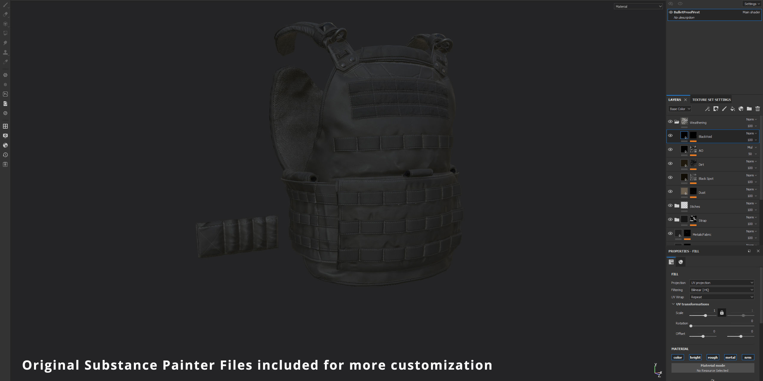 Tactical Bullet Proof Vest - PBR Lowpoly Game Ready Low-poly 3D model_8