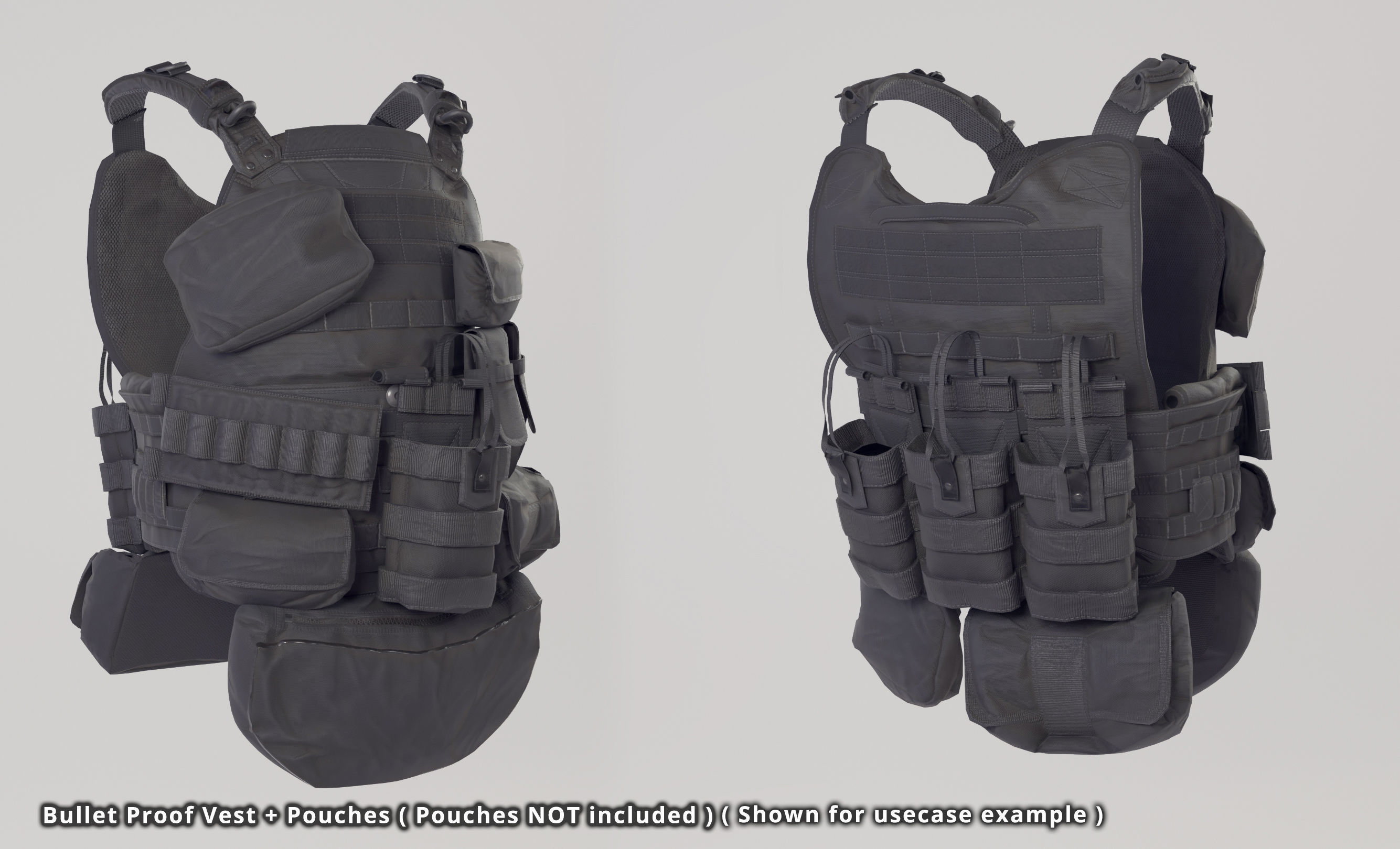 Tactical Bullet Proof Vest - PBR Lowpoly Game Ready Low-poly 3D model_5