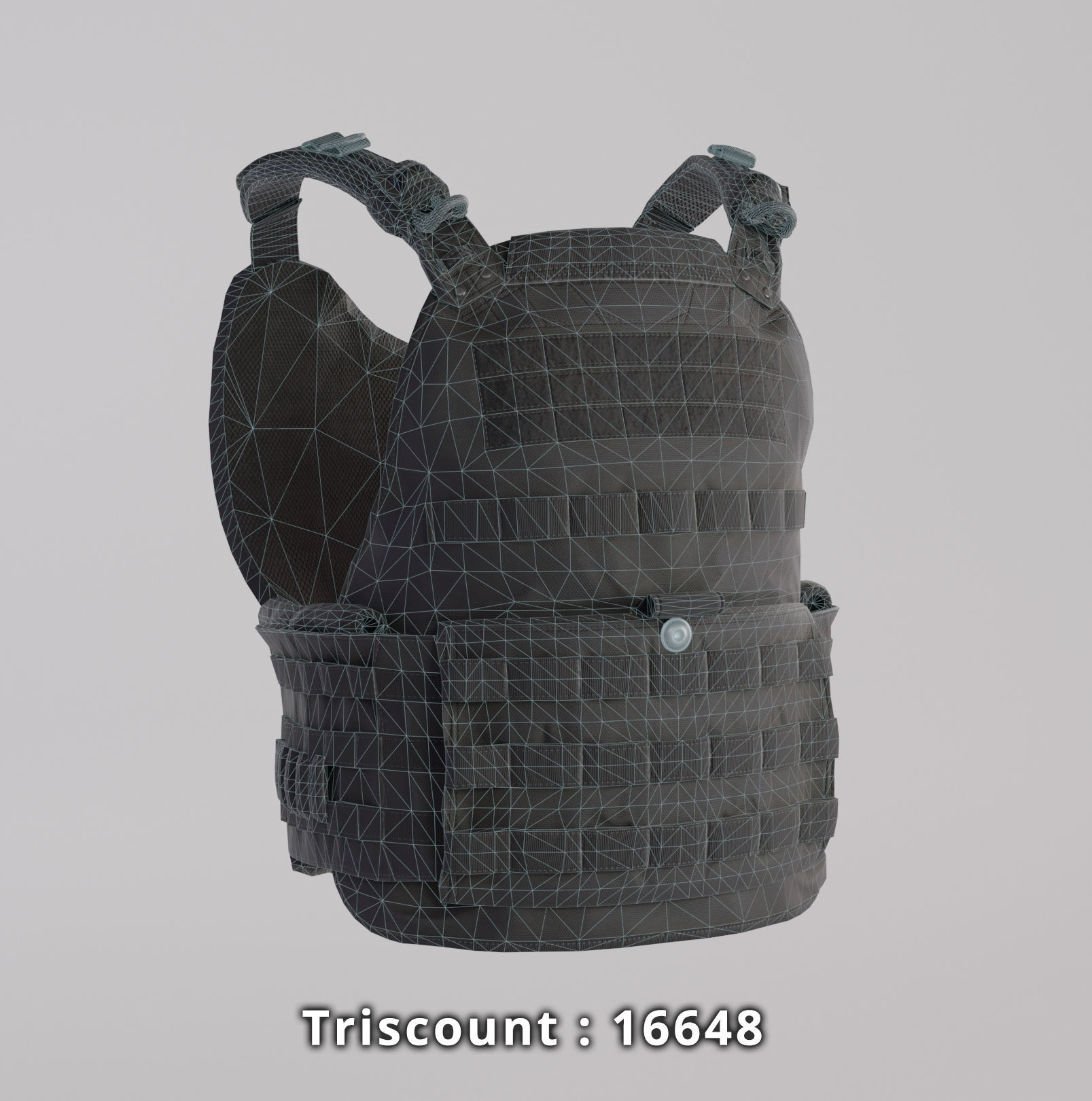 Tactical Bullet Proof Vest - PBR Lowpoly Game Ready Low-poly 3D model_10