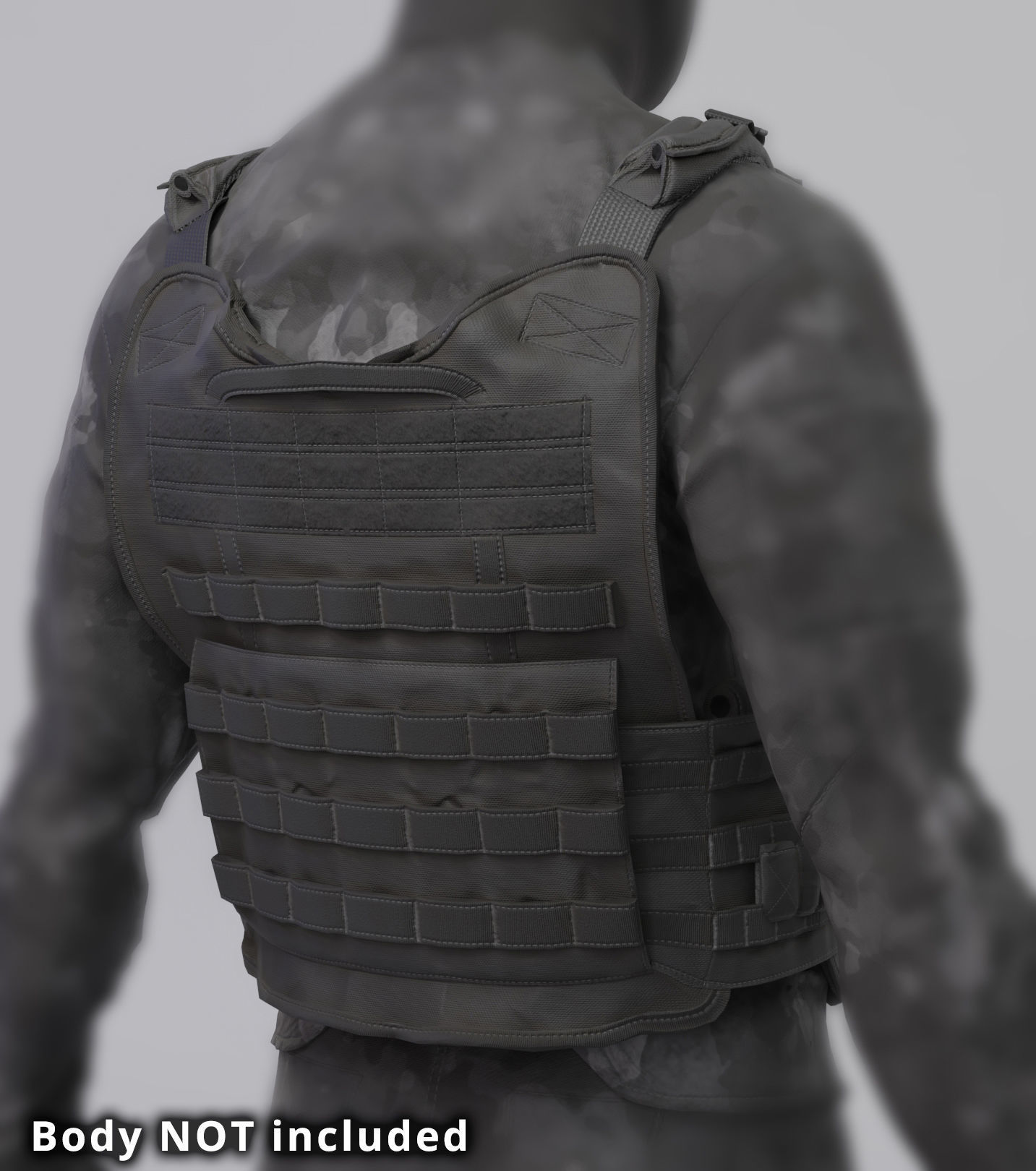 Tactical Bullet Proof Vest - PBR Lowpoly Game Ready Low-poly 3D model_7