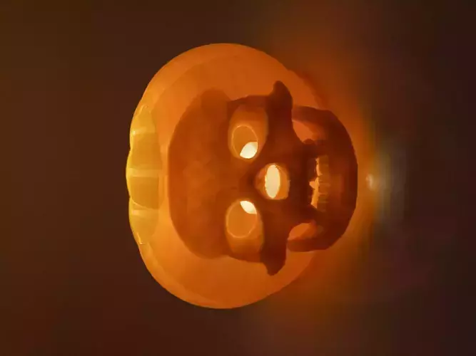 Halloween The Jack-O-Lantern with Skull 3D print model