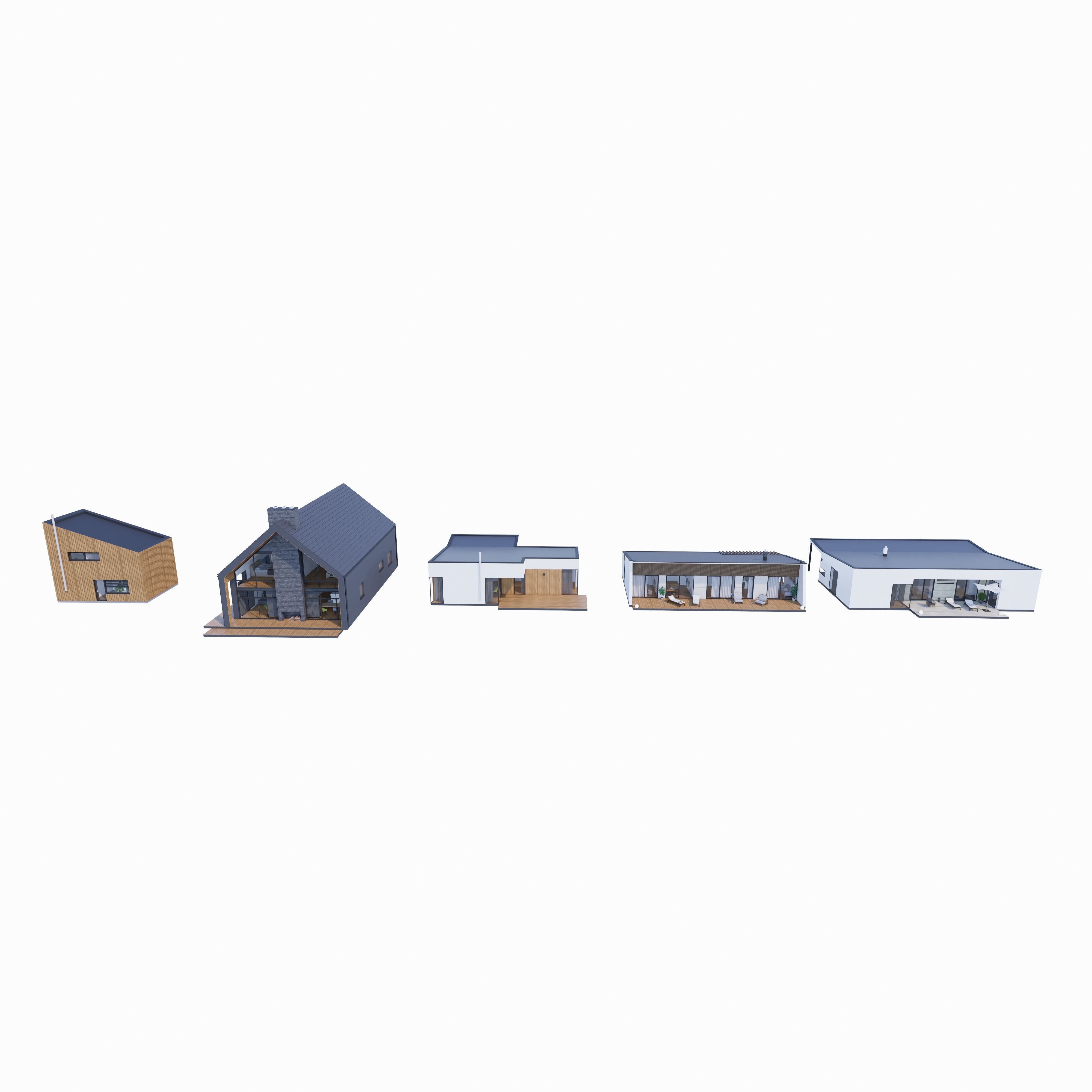House Pack of 10 - Part 2  Low-poly 3D model_6