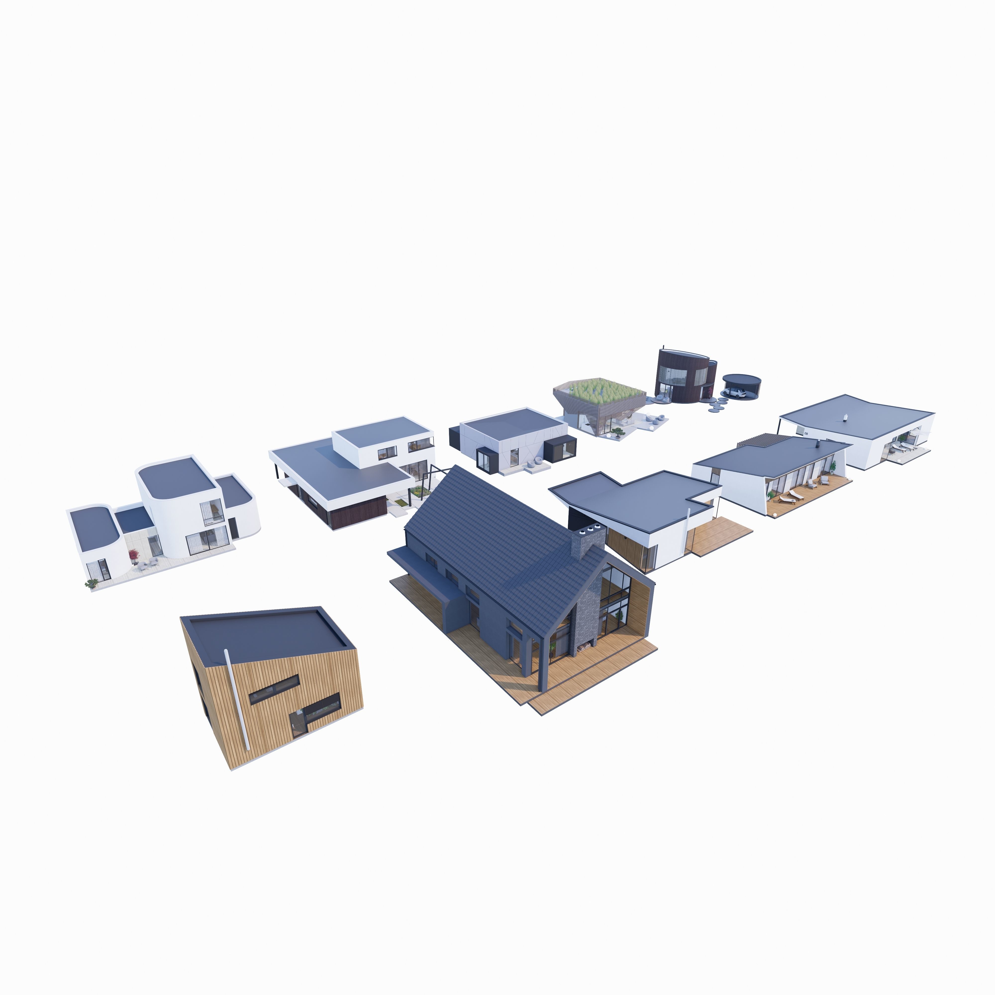 House Pack of 10 - Part 2  Low-poly 3D model_3