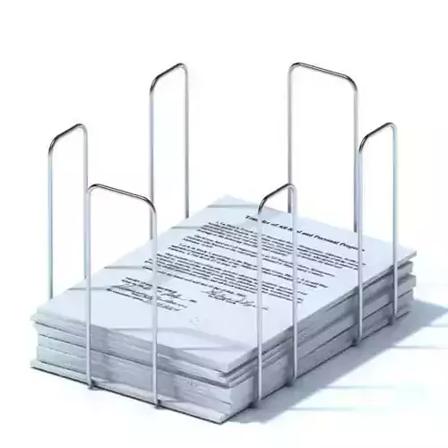 Metal Desk Paper Organizer 3D model