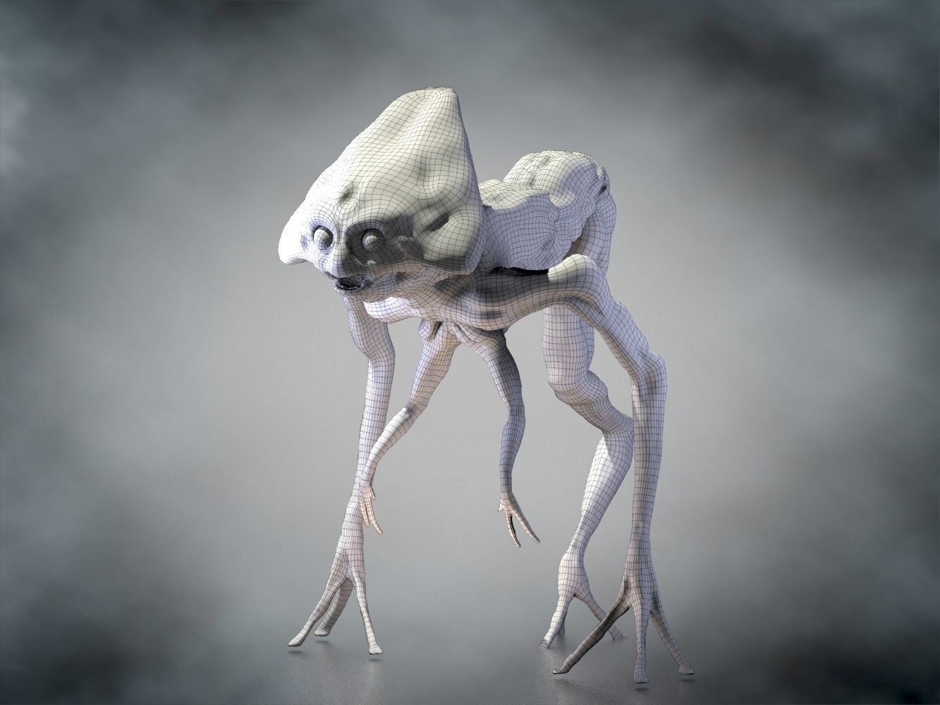 Alien from War of the Worlds Low-poly 3D model_8