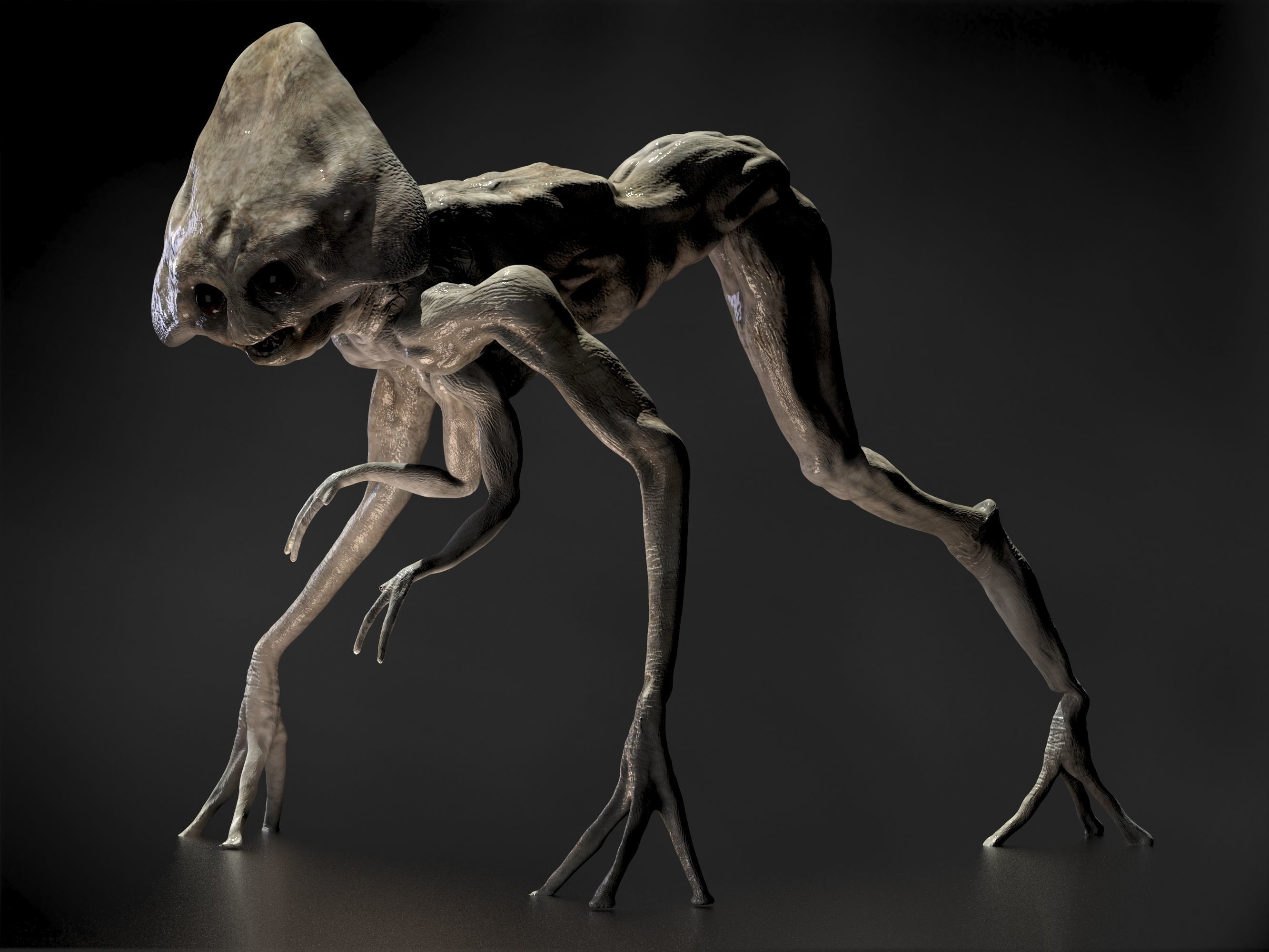 Alien from War of the Worlds Low-poly 3D model_3