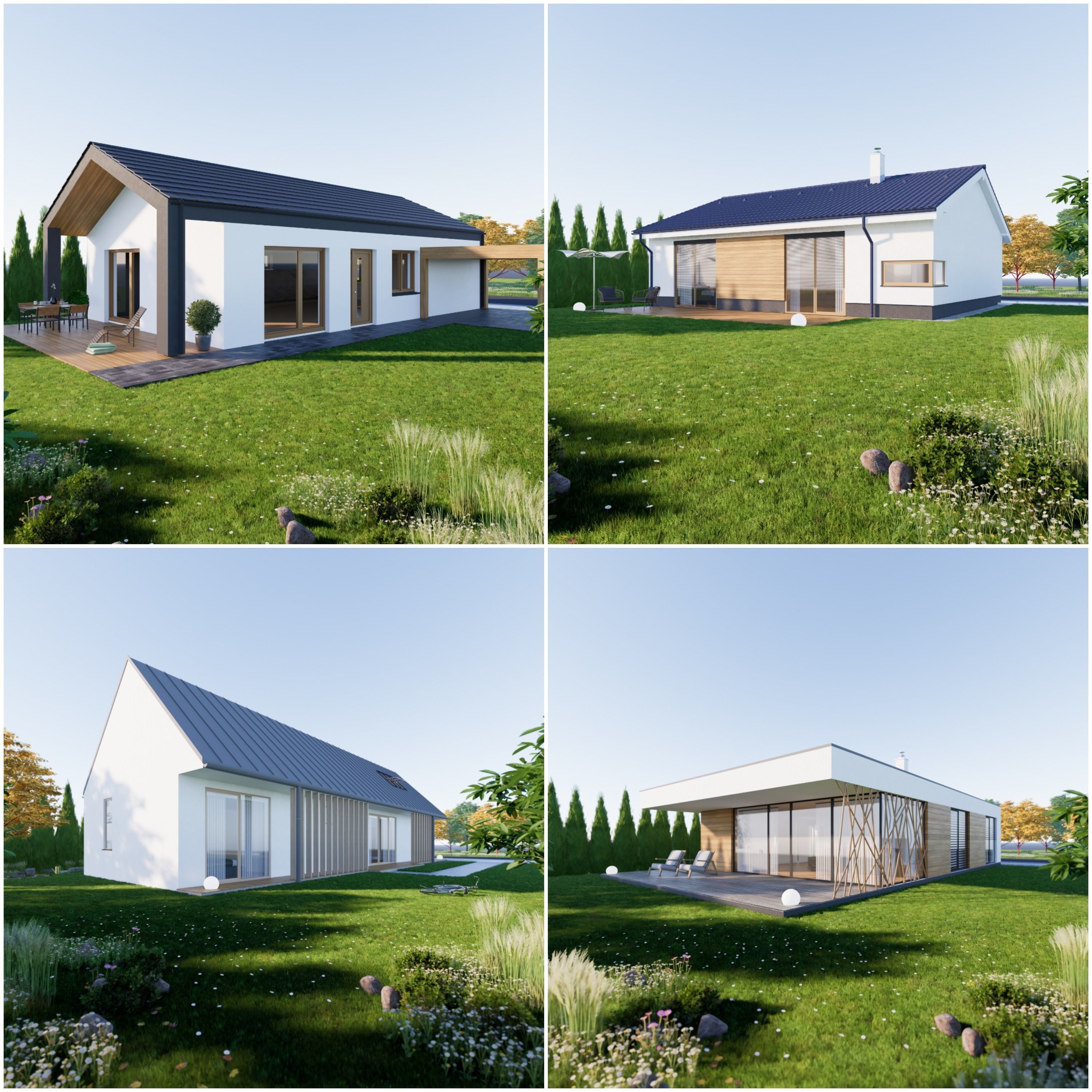 House Pack of 20 - created with Revit Family  Low-poly 3D model_12