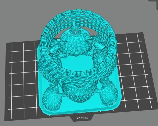 Large Pen Holder - dancing turtles  3D print model_1