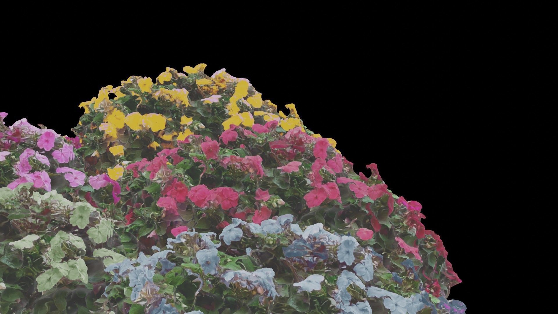 Flowers bush bundle - scanned Low-poly 3D model_4