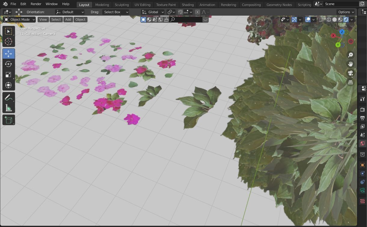 Flowers bush bundle - scanned Low-poly 3D model_14