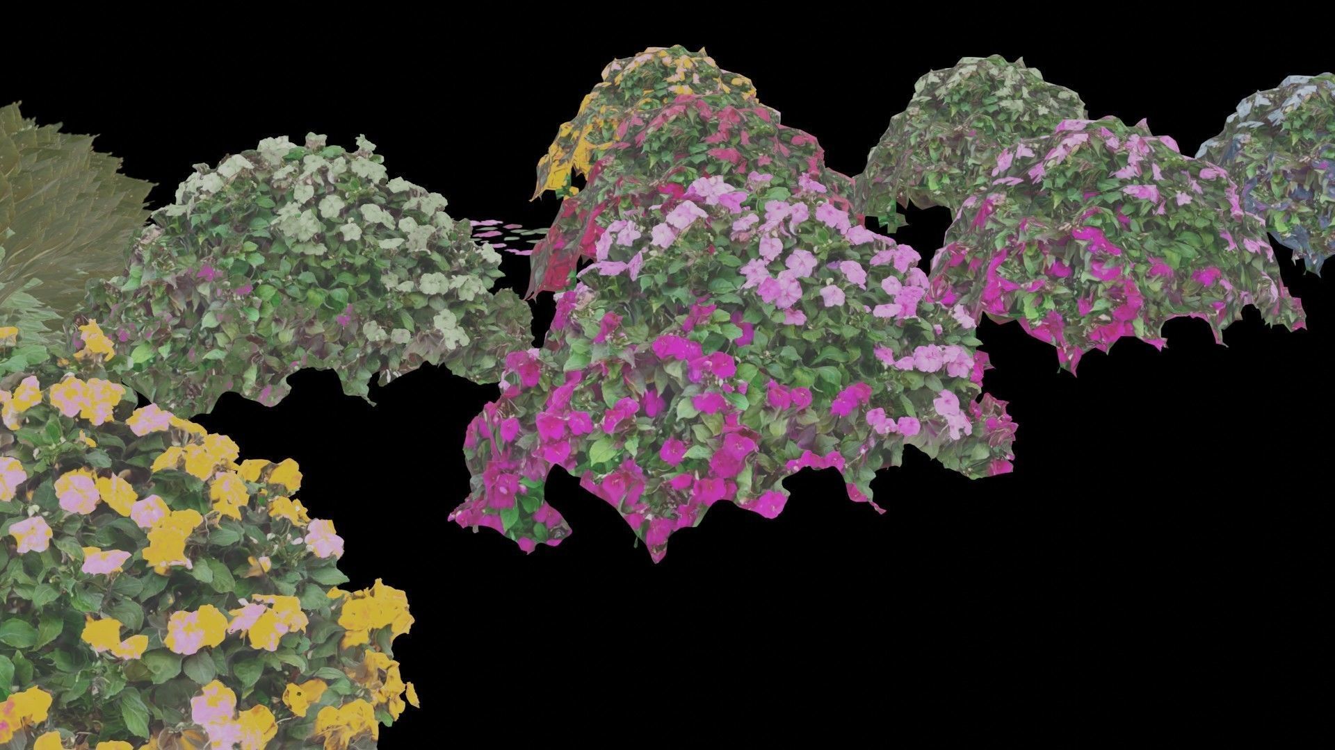 Flowers bush bundle - scanned Low-poly 3D model_30