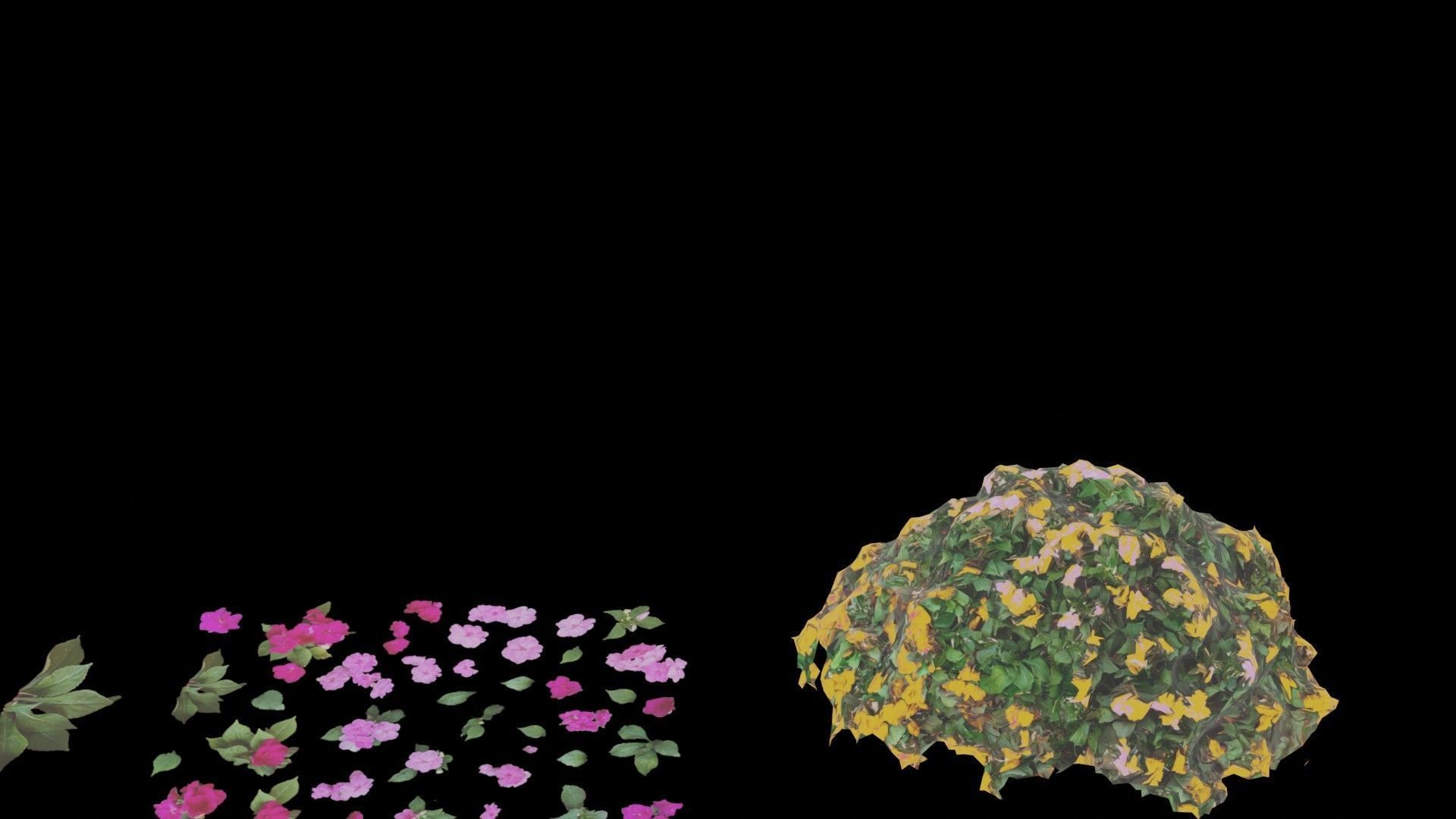 Flowers bush bundle - scanned Low-poly 3D model_29