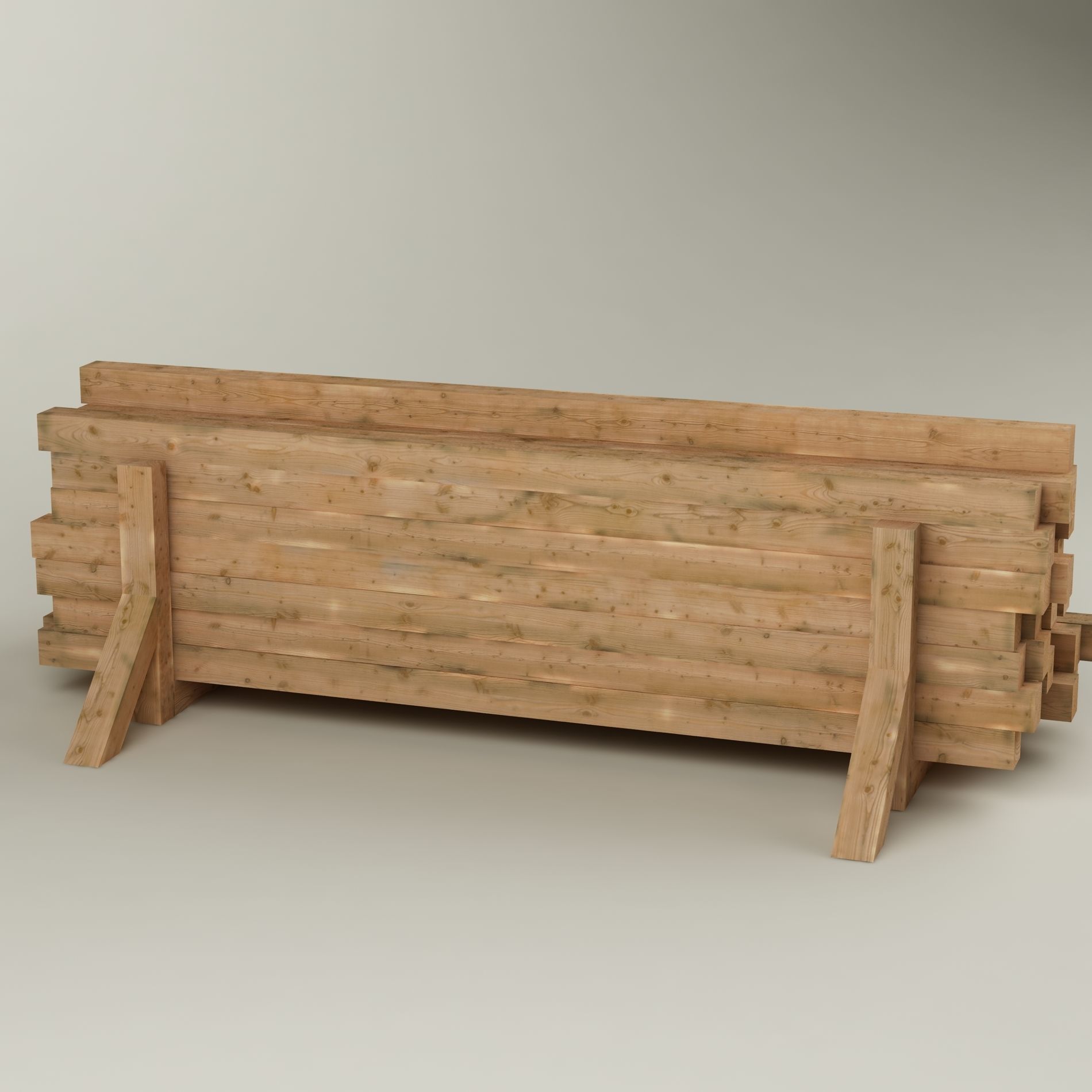 Stack wood materials 01 Low-poly 3D model_8