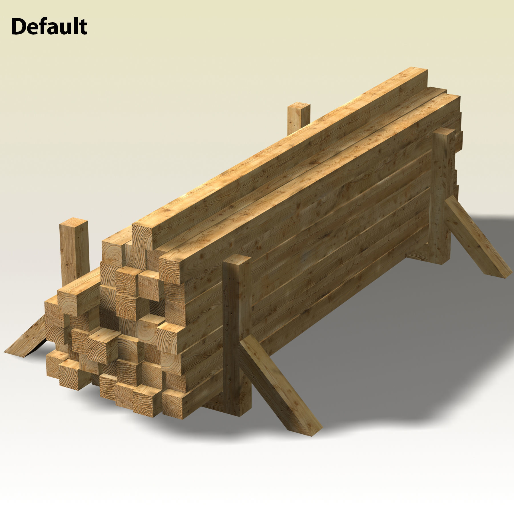 Stack wood materials 01 Low-poly 3D model_11