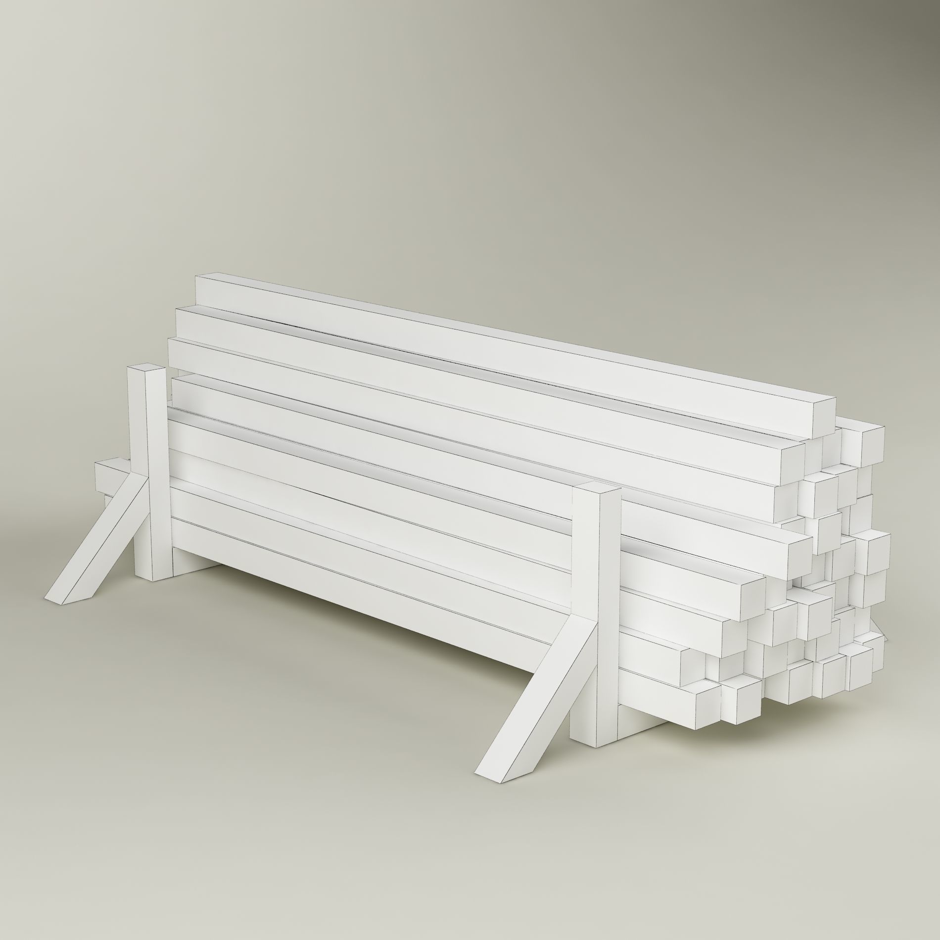 Stack wood materials 01 Low-poly 3D model_12