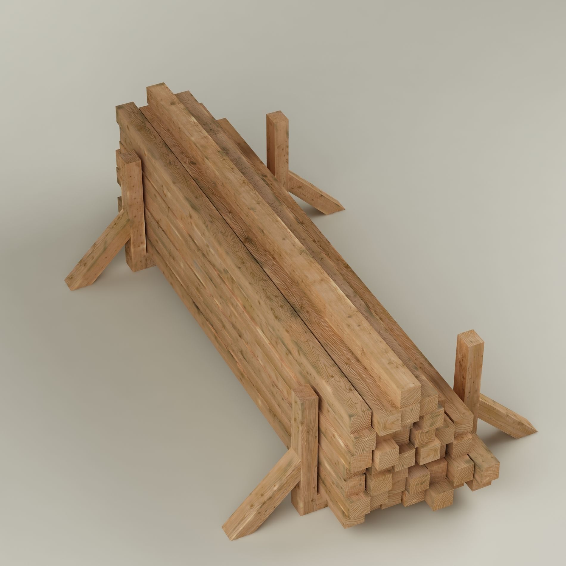 Stack wood materials 01 Low-poly 3D model_7