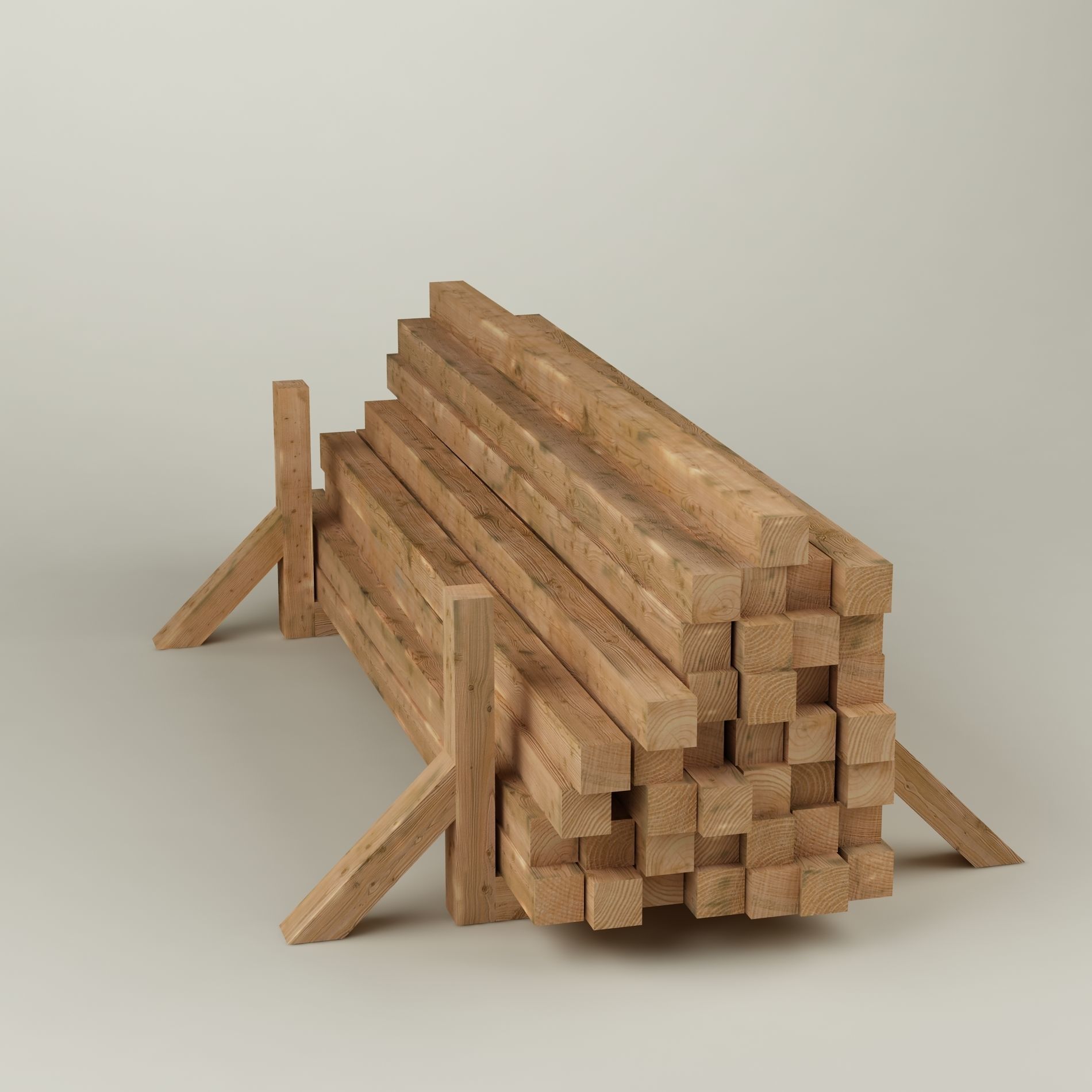 Stack wood materials 01 Low-poly 3D model_2