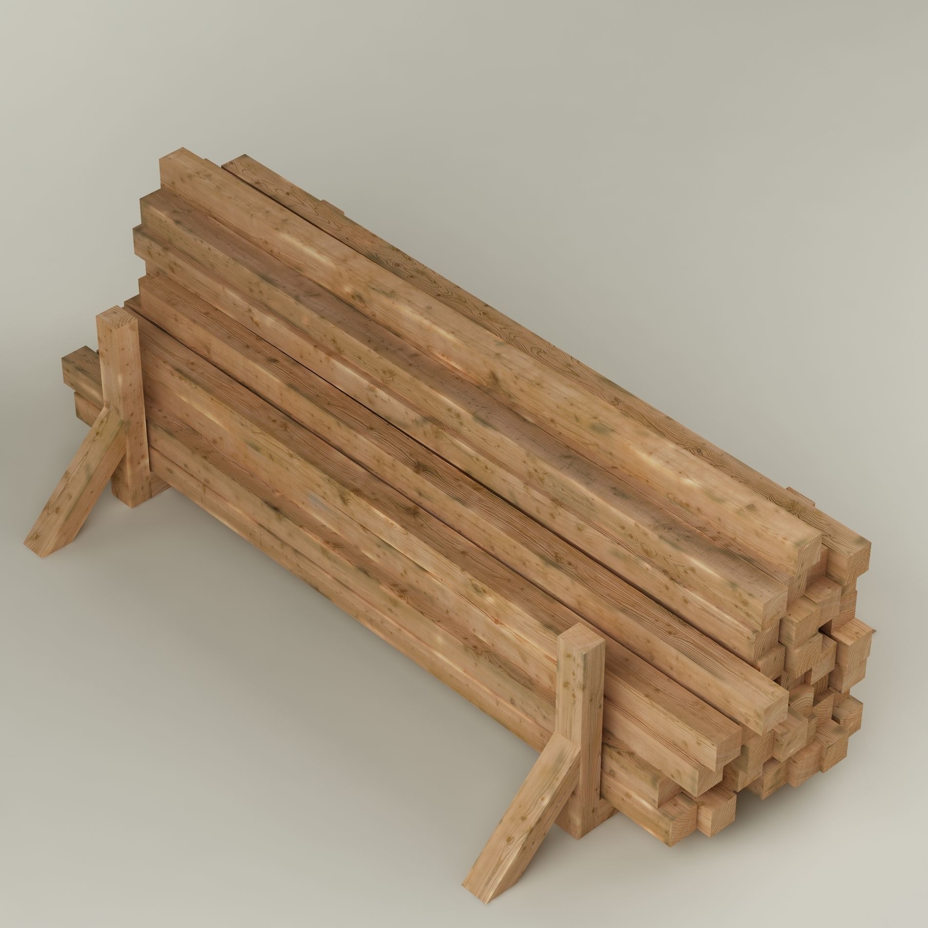 Stack wood materials 01 Low-poly 3D model_6