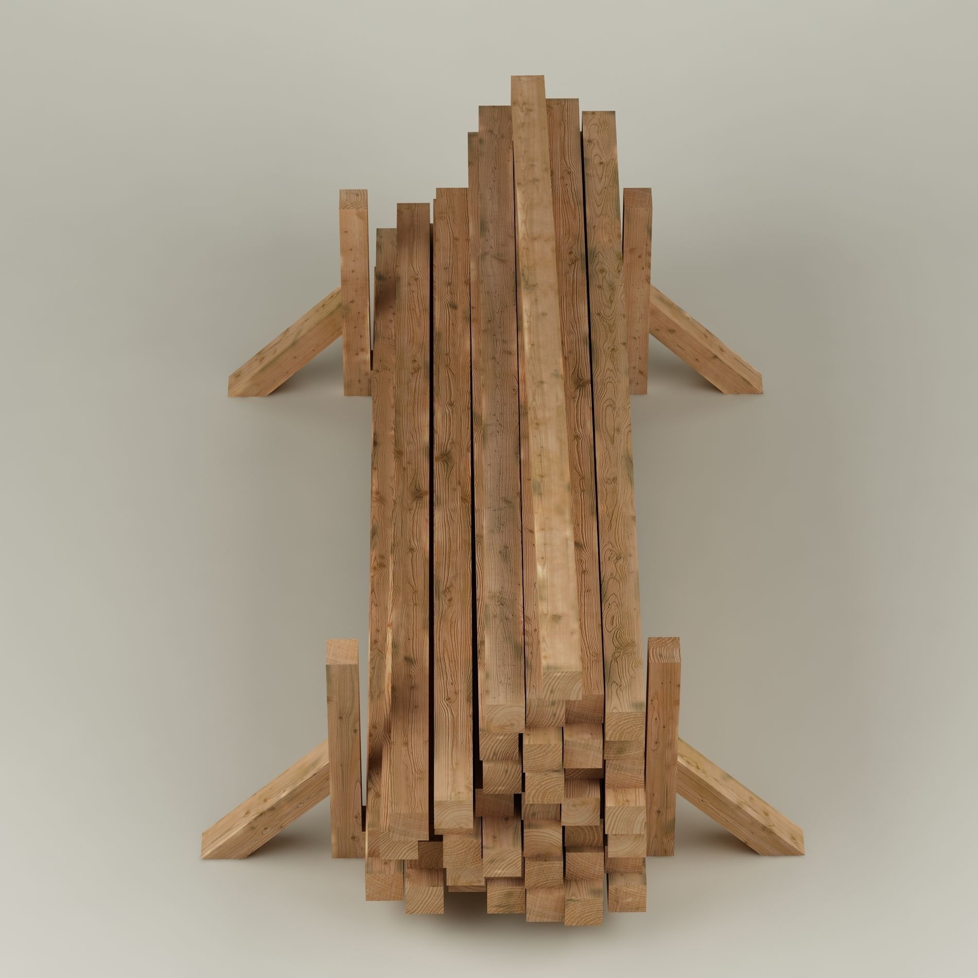 Stack wood materials 01 Low-poly 3D model_5