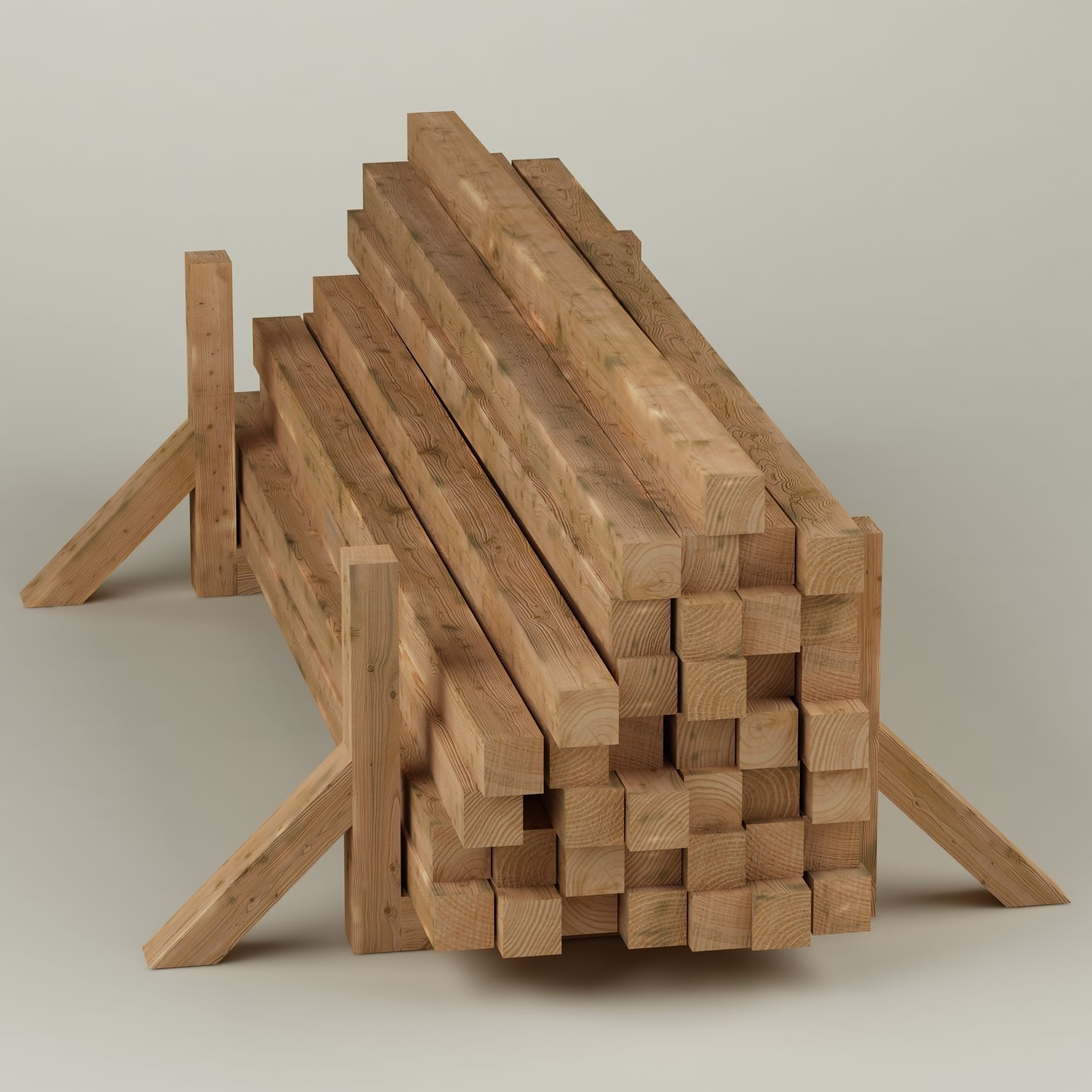 Stack wood materials 01 Low-poly 3D model_4