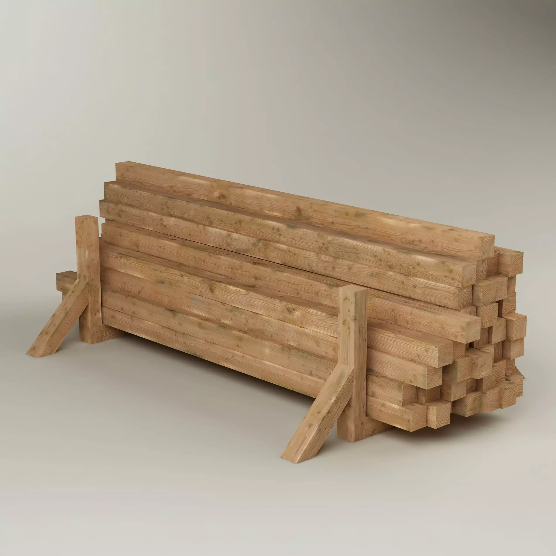 Stack wood materials 01 Low-poly 3D model_0