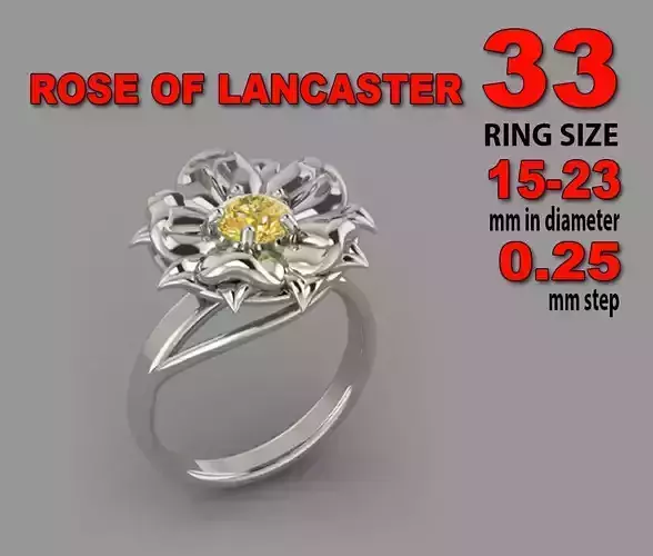 Rose Lancaster 33 Set rings  3D print model