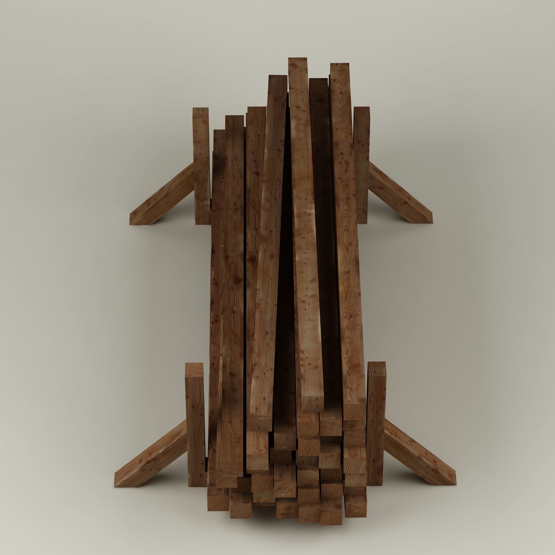 Stack wood materials 02 Low-poly 3D model_5